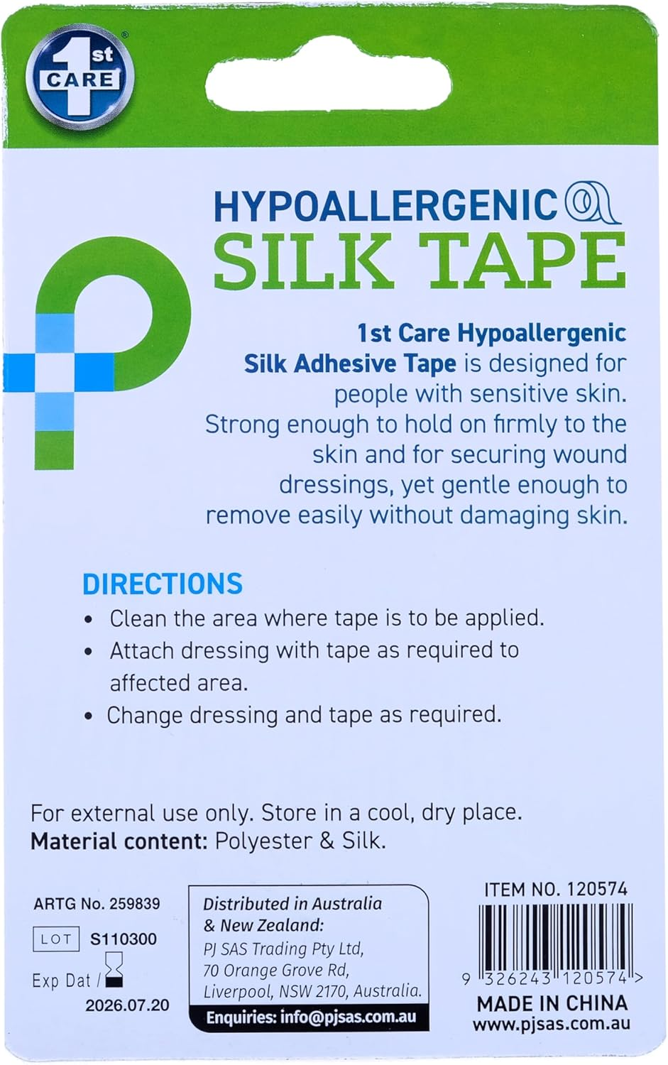 1St Care Hypo-Allergenic Silk Tape, 7.3 Meter Length X 2.5 Cm Width image number 3