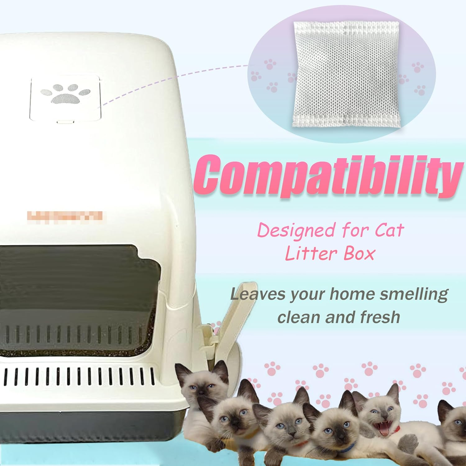 Purifylogix 12 Pack Universal Odor Eliminator for Hooded Cat Litter Box, Natural Activated Charcoal Filters Refills, Cat Toilet Odor Control Replacement for Automatic Litter Box image number 5