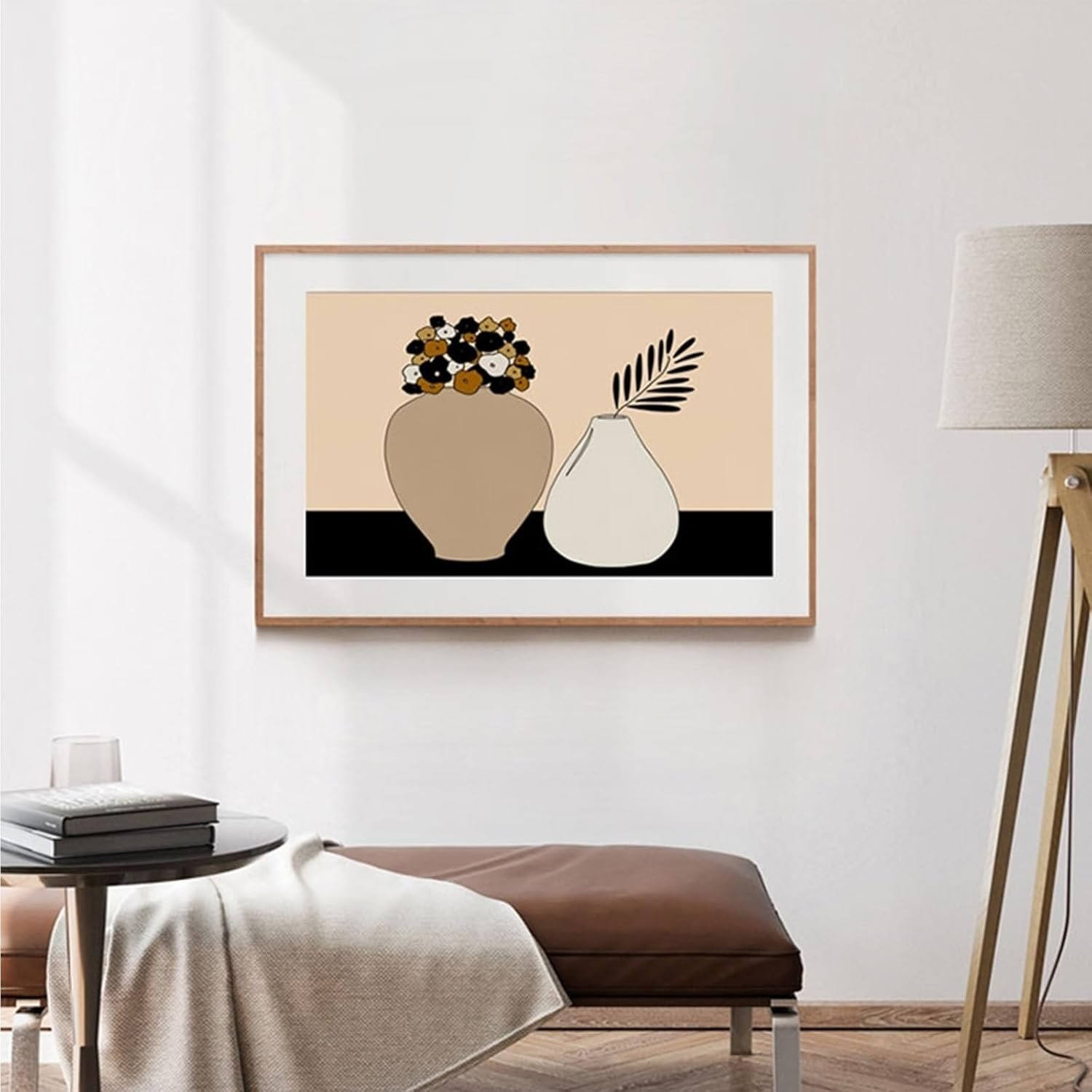 LDHHYH 2 Pack Floater Frame for 12X16 Inch Canvas Painting, Solid Floating Frame for 0.6&rdquo; Deep Canvas, Wall Art Painting Frame for Living Room Bedroom Office - Walnut image number 5