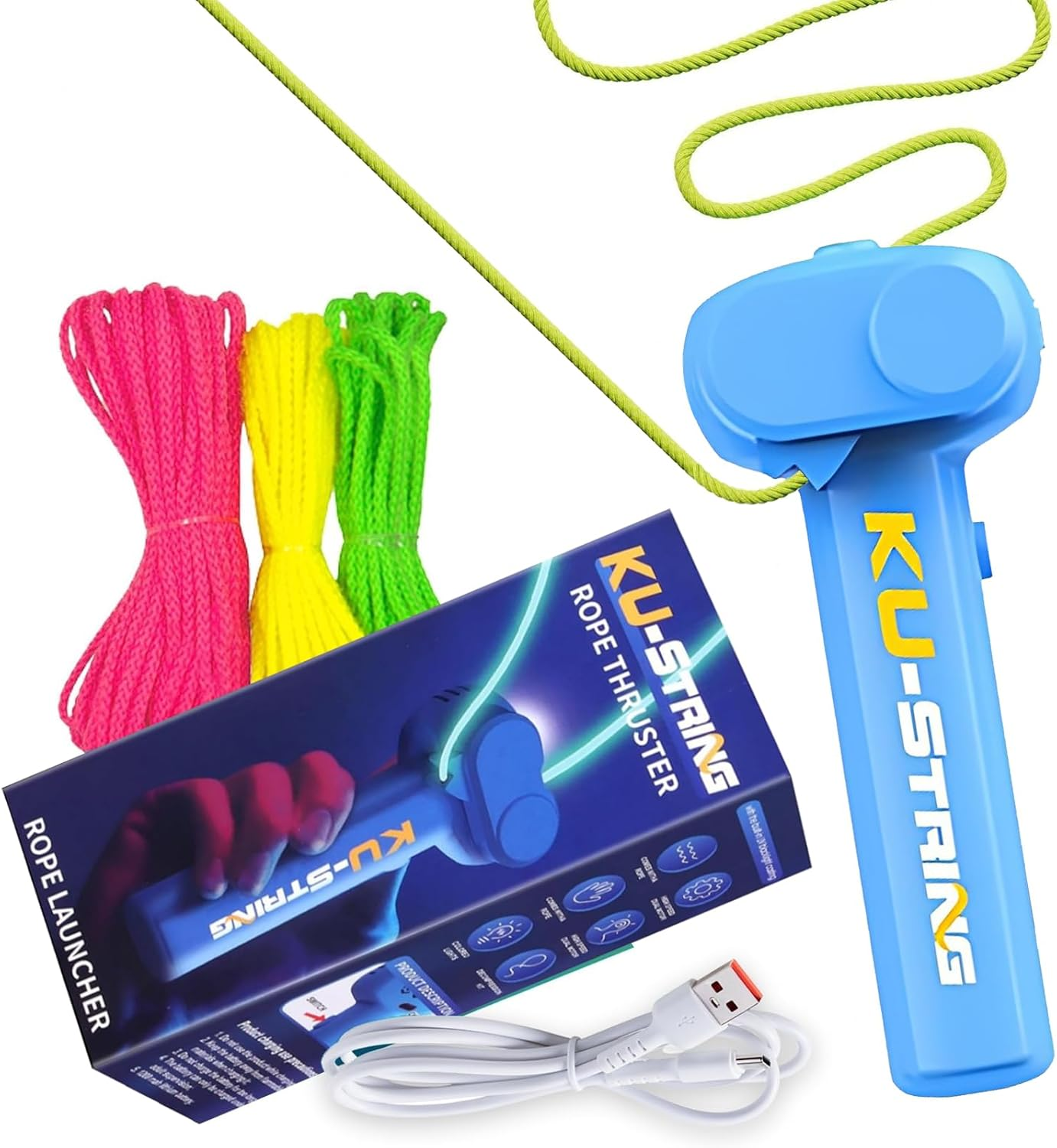 Jandoter LED Rope Launcher Toy with 3 Glowing Strings, USB Rechargeable Flying String Toy for Teens & Adults (14+ Years) image number 6