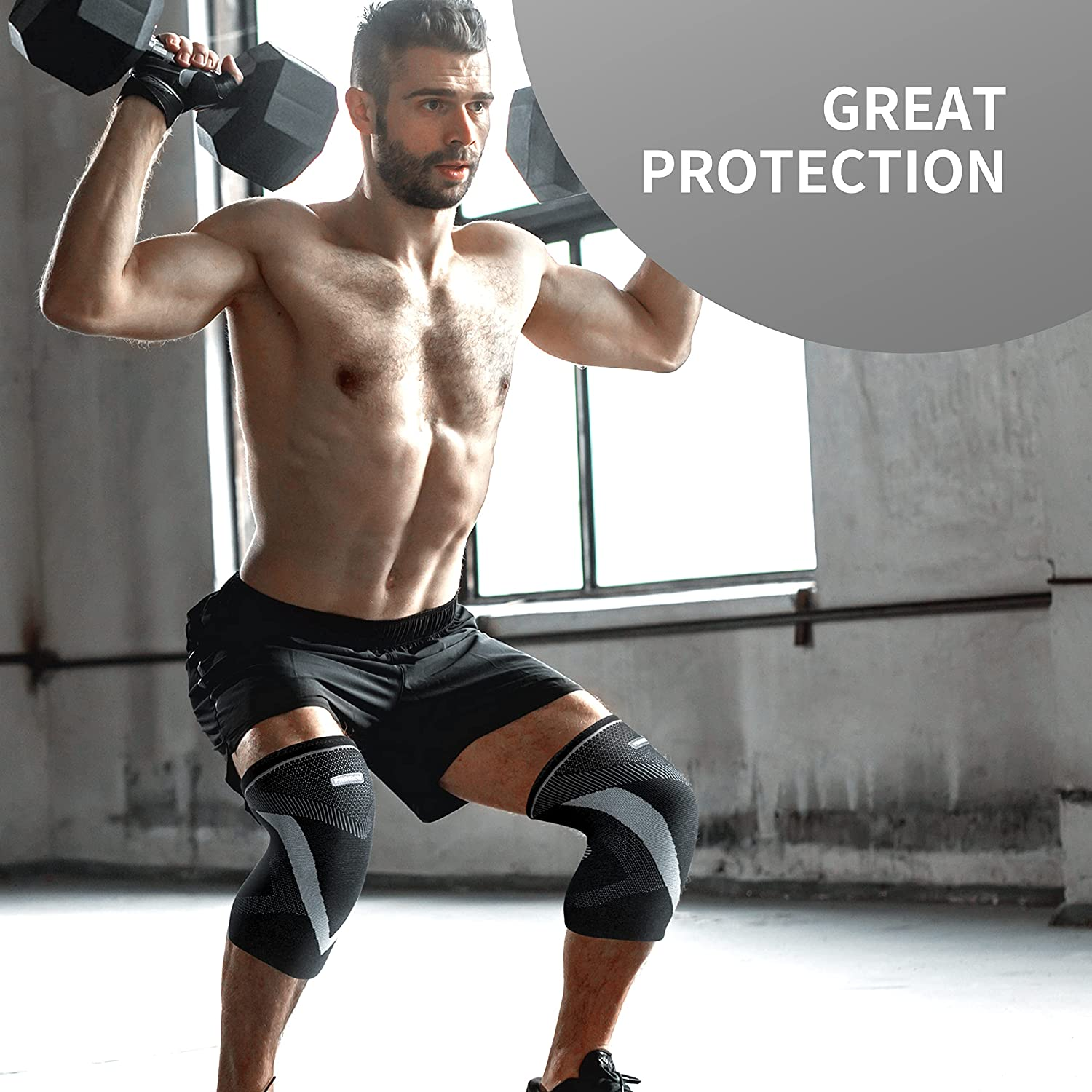 PROIRON Knee Brace, 2 Pack Knee Compression Sleeve Knee Support V-Shape (Pressurized Leg) for Meniscus Tear, Running, Weightlifting, Workout, ACL, Arthritis, Joint Pain Relief - XL image number 2