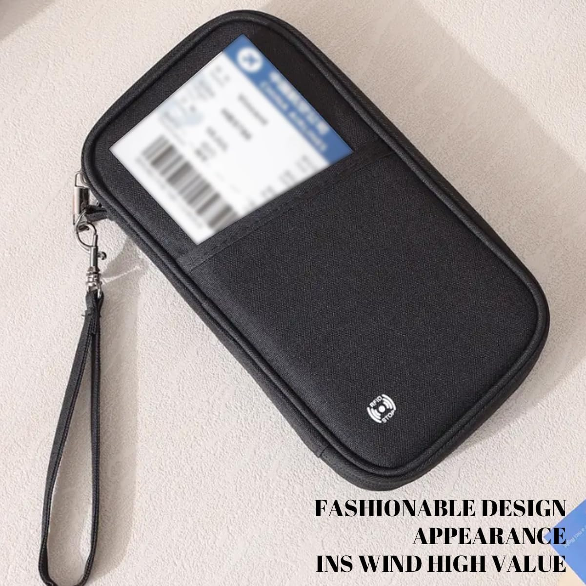 Travel Passport Wallet for Family, RFID Blocking Waterproof Document Organizer for Men & Women, Holds 4-6 Passports, Tickets, Cards & Cash, Compact Grey Travel Wallet image number 3