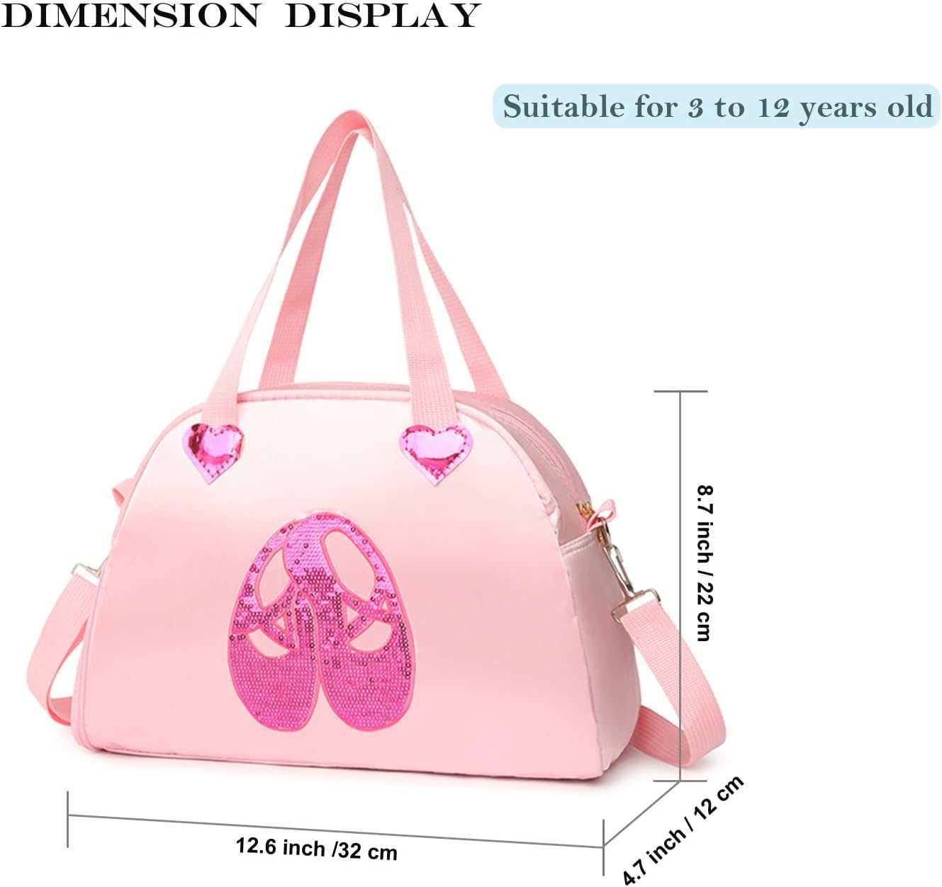 Cute Ballet Dance Bag Tutu Dress Dance Bag Gym Travel Duffle Bag for Girls Waterproof Small Duffle Bag Ballet Bags.(Rose Red) - Purple image number 4