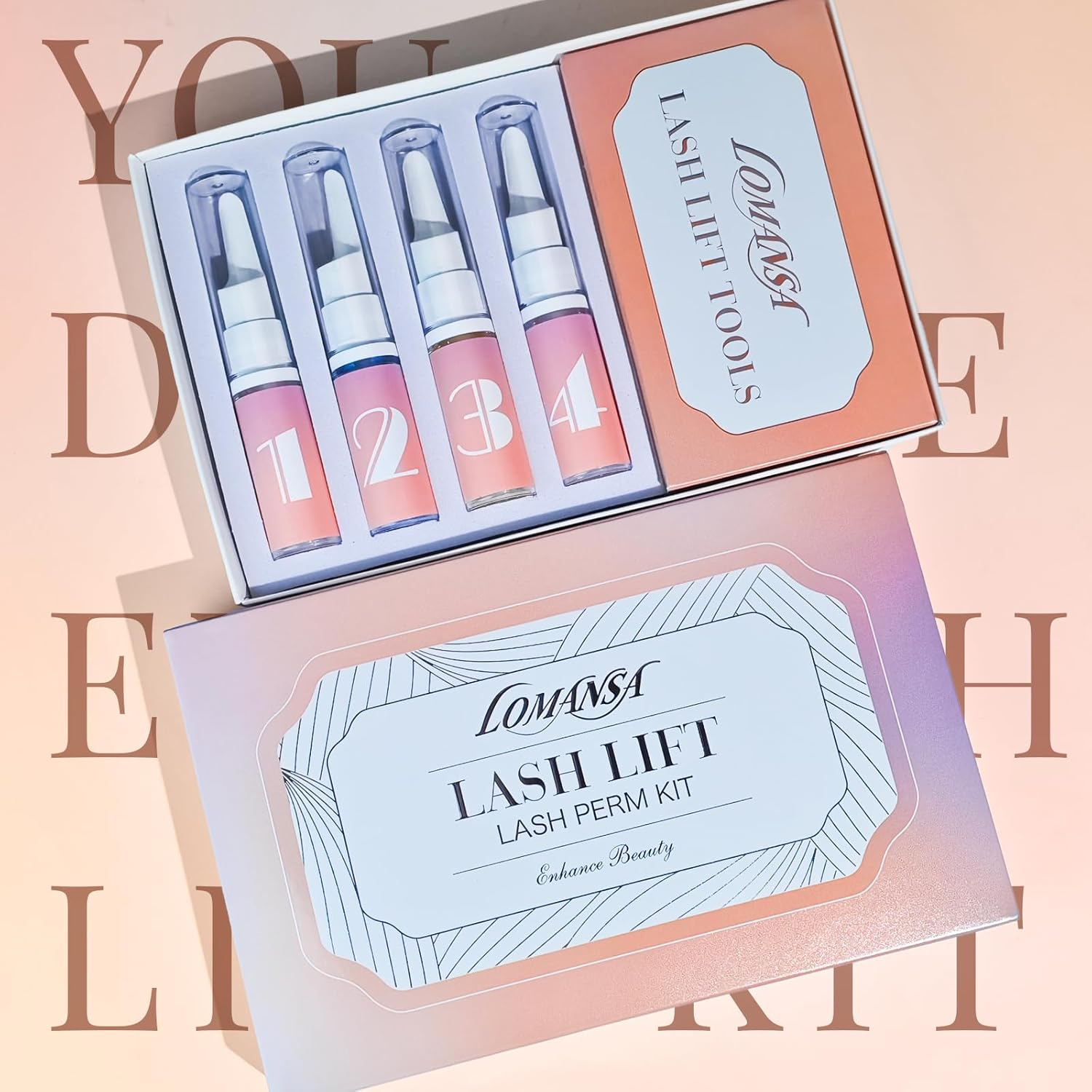 Lomansa Eyelash Lift Kit for Women At-Home Lash Perm Kit with Natural Curls, Salon & DIY Use (With Lash Lift Balm Glue)