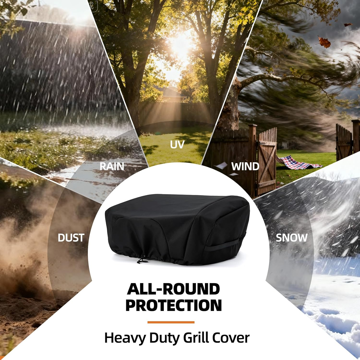 NOELIFE Griddle Cover for Blackstone 22 Inch Tabletop Griddle with Hood, Propane Fuel Cylinder Can Be Covered Completely, Waterproof Grill Cover Outdoor BBQ Grilling Accessories (Cover Only) image number 1