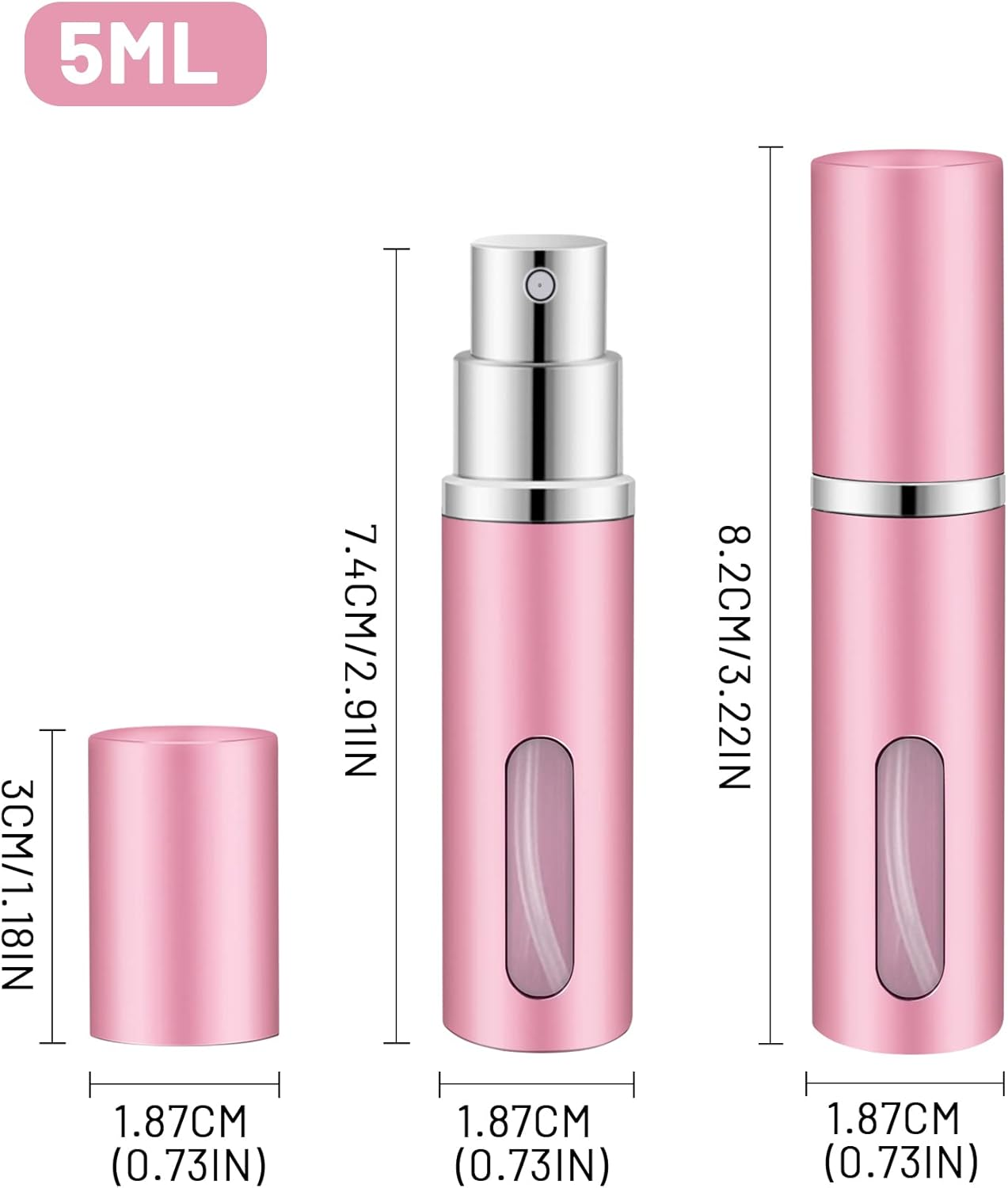 BELEVO Travel Perfume Atomiser Refillable 3 Pcs Perfume Travel Bottle for Toiletries 5 Ml Refillable Perfume Bottle Mini Spray Bottle Suitable for Men and Women Travel Essentials image number 5
