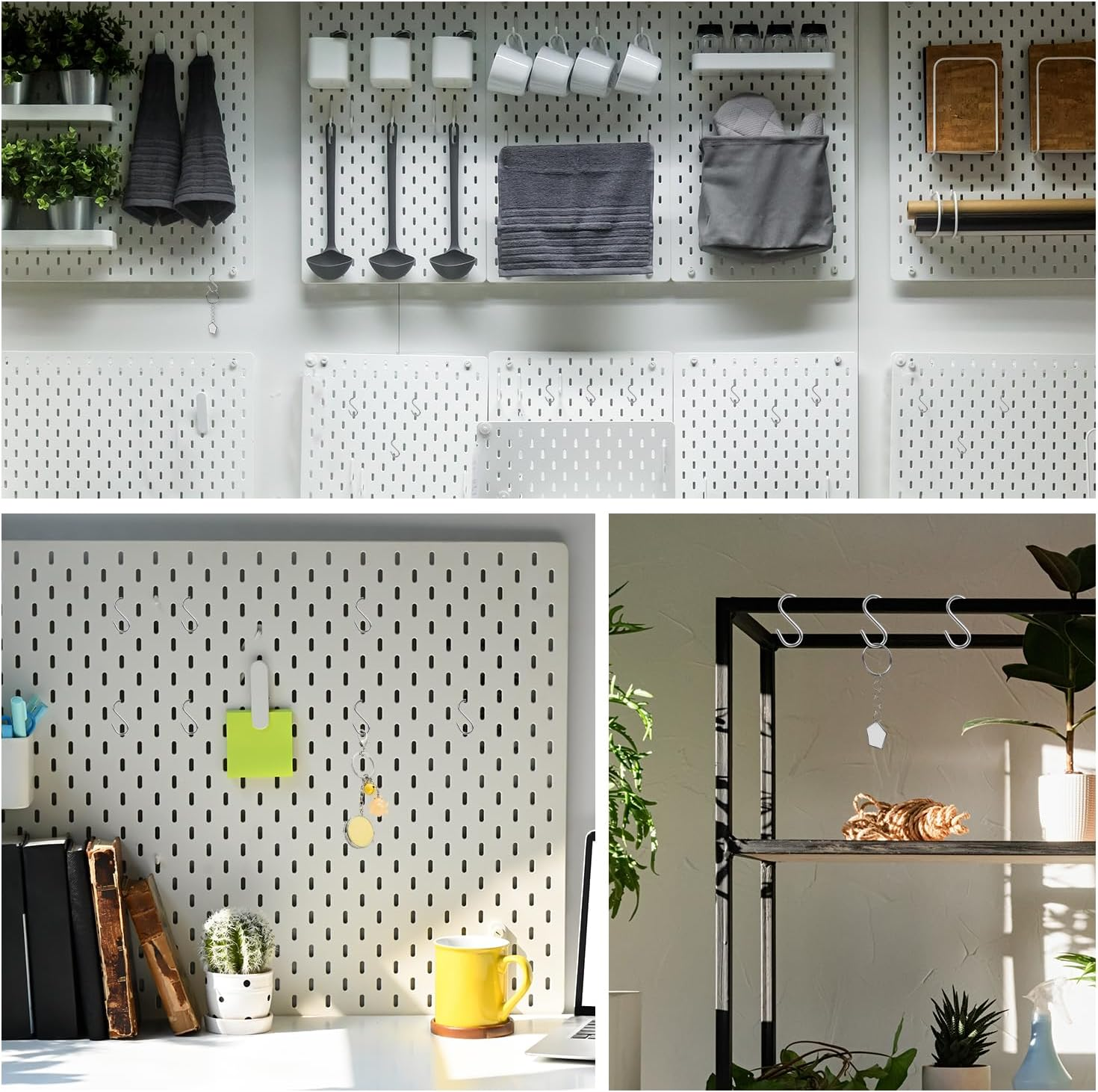 200Pcs Mini S Hooks for Hanging, 1/2 Inch Stainless Steel Tiny Miniature Ornament Hooks Metal Wire Small S-Shaped Hangers Connectors for Jewelry Making DIY Craft Keychain (Silver) image number 1