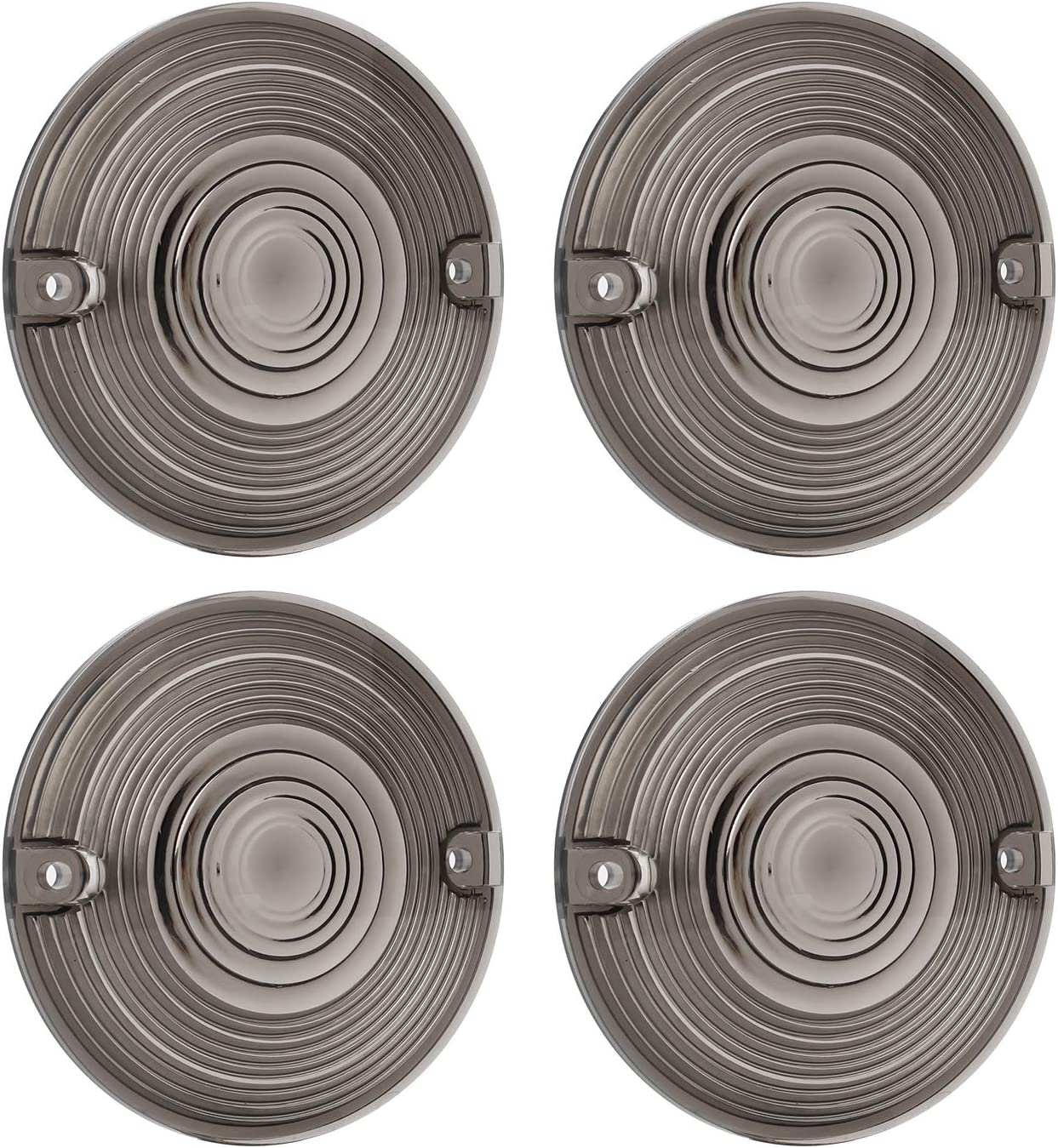 NTHREEAUTO 3 1/4 Inch Flat Smoked LED Turn Signal Lens Cover Compatible with Harley Electra Glides Road King Touring Road Glide Heritage