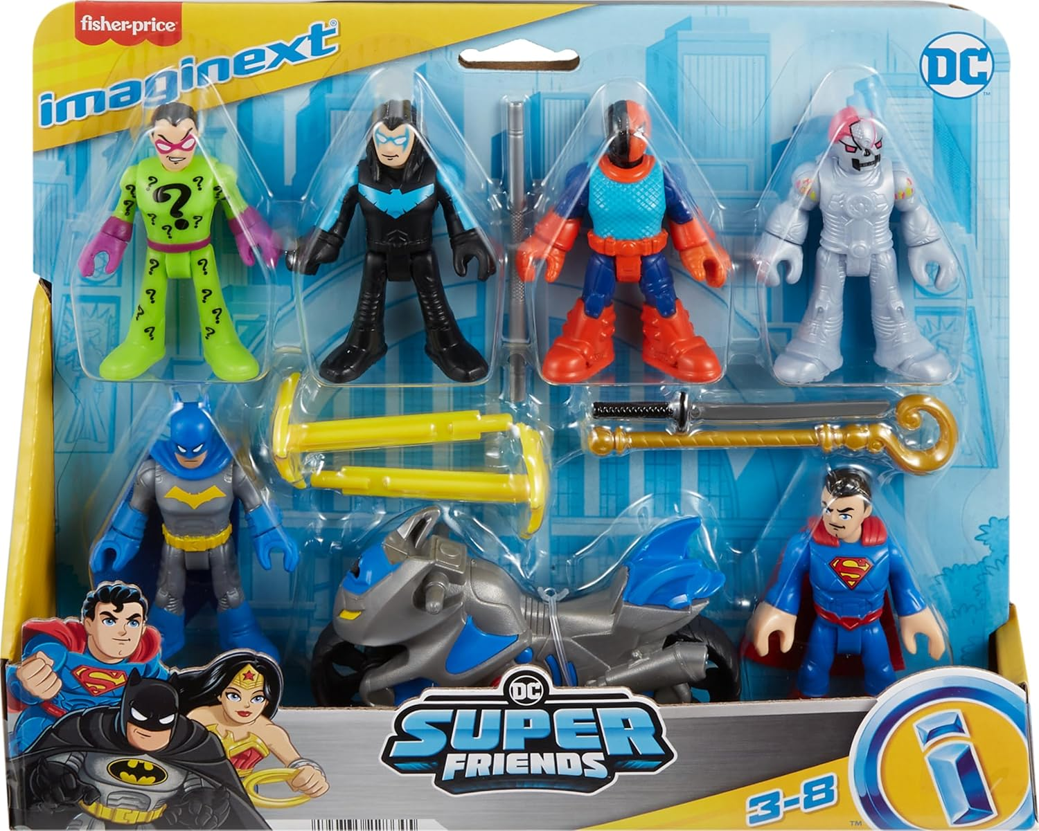 Fisher-Price Imaginext DC Super Friends Batman Toys Deluxe Figure Pack 12-Piece Playset for Preschool Pretend Play Ages 3+ Years image number 2