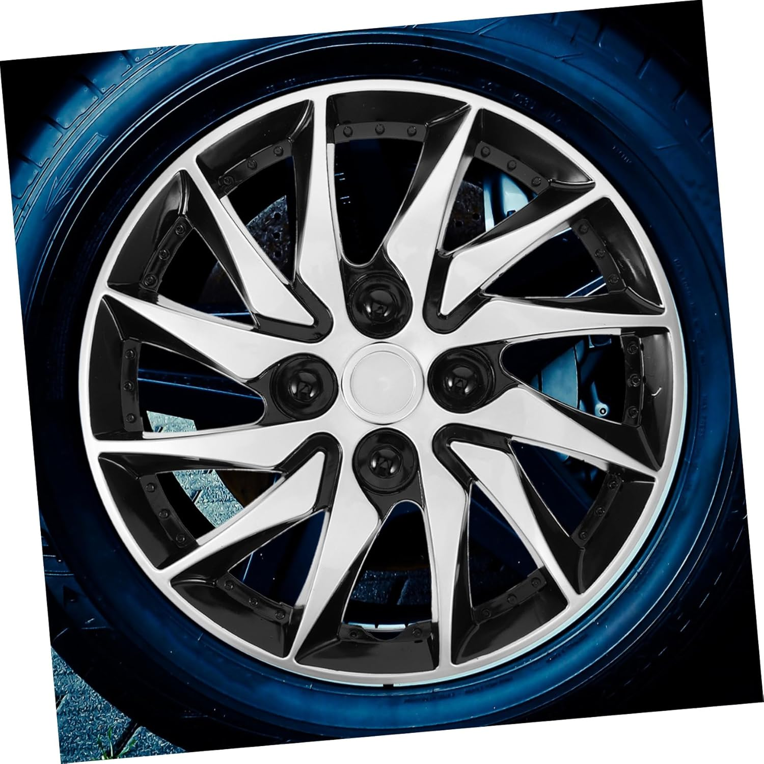 ZUNOXAZ Car Hubcap Decorative Wheel Hub Caps for Automotive Rim Protector Silver Car Accessories Exterior image number 6