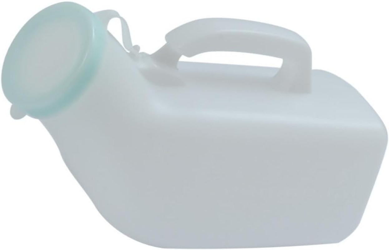 Men'S Portable Urinal with Lid,Ywbfove White 1200Ml Plastic Urine Bottle for Elderly Car Use Graduated Design No Spill Odorless Easy to Grip Lightweight Durable Nighttime Relief Urinals for Men Pee Bottle