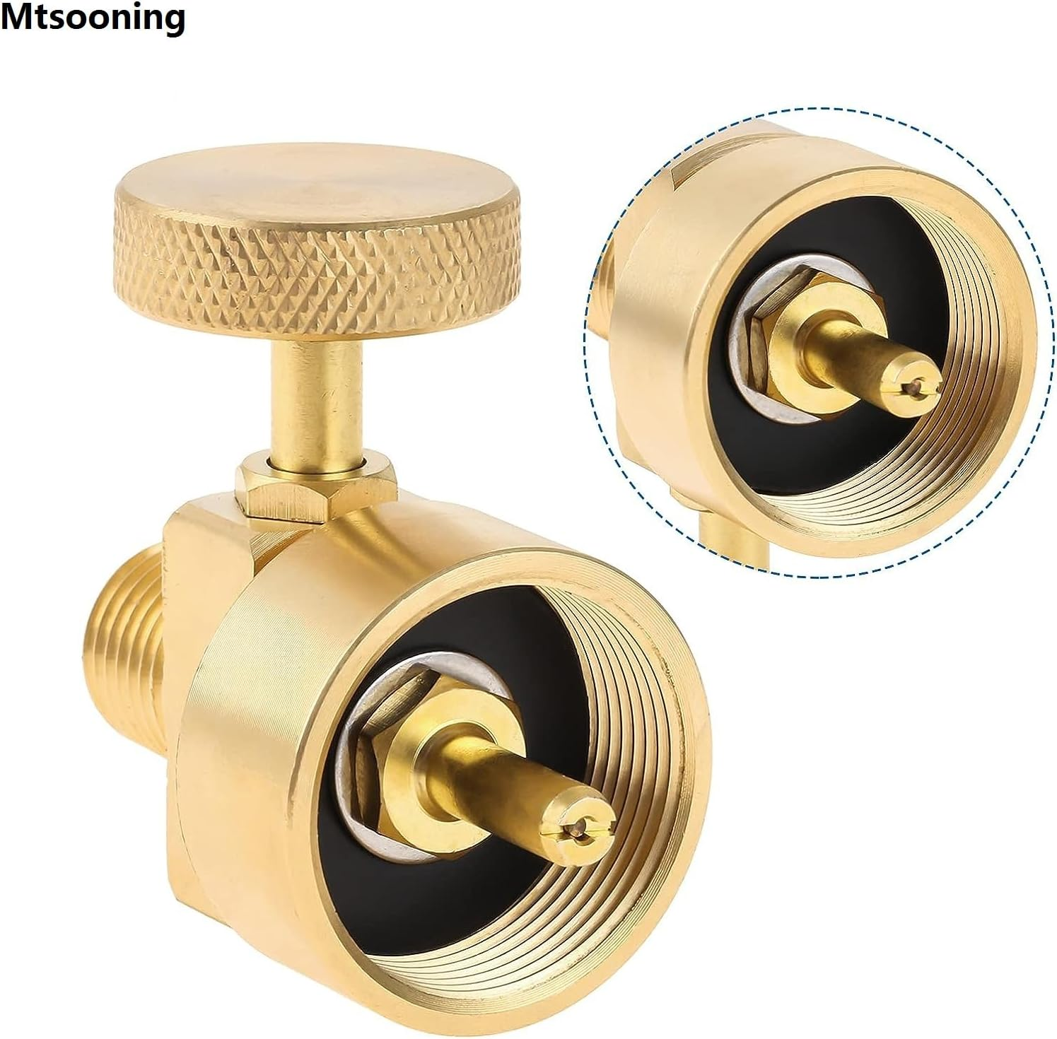 Mtsooning 1LB Propane Tank Refill Adapter for Throwaway Cylinder, with 1/4" Male NPT Thread X 1"-20 Female Cylinder Thread Fitting Connector for Stove, Grill image number 5
