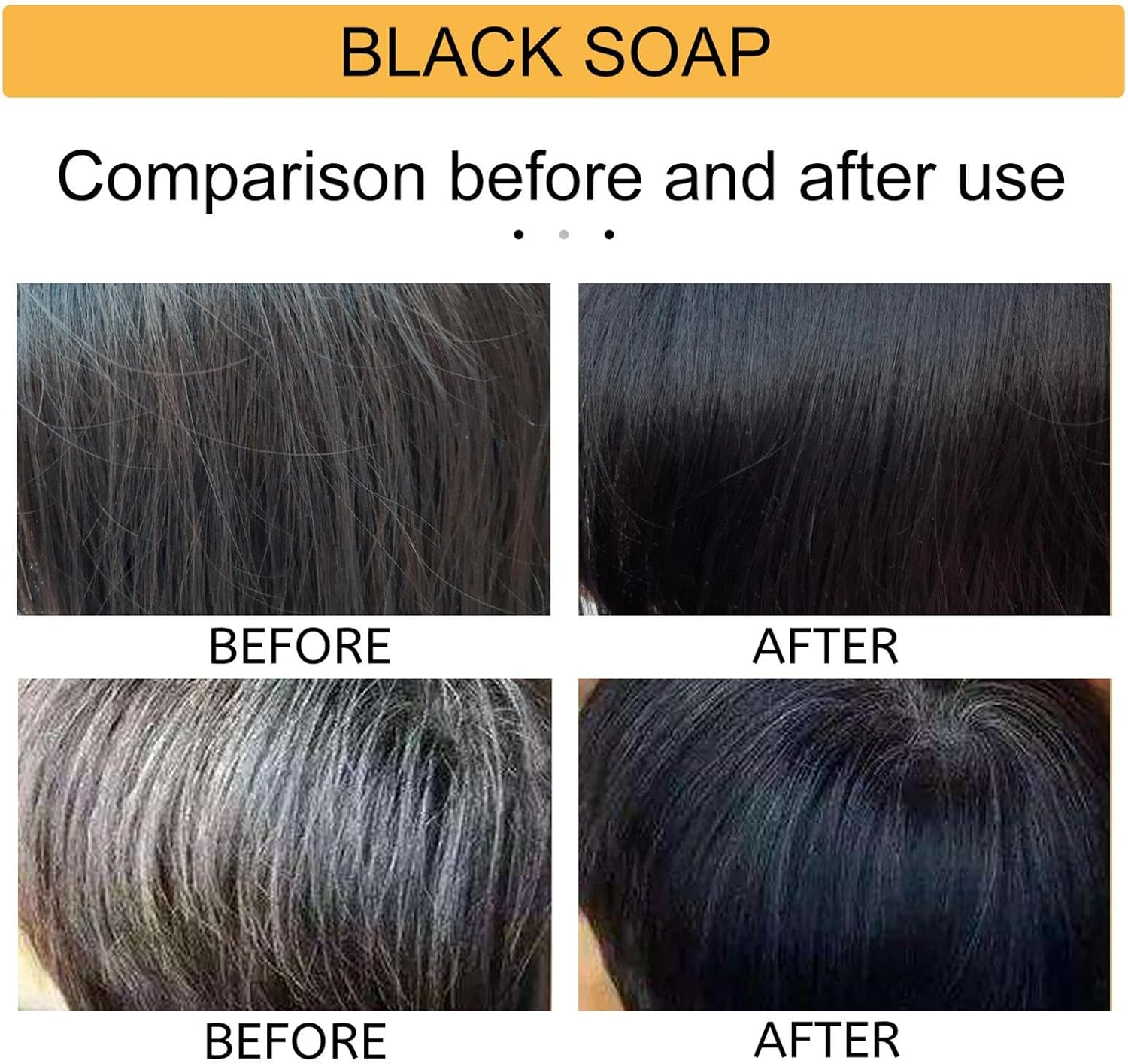 50G Hair Darkening Shampoo Bar, Gray Hair Darken Bar Soap, Anti-Grey for Shiny Mane Root Activator, Moisturizing Shampoo for Men and Women Suitable for Beard Eyebrows Use image number 3