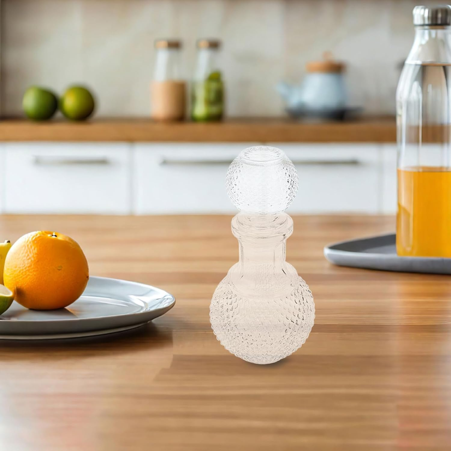 BESPORTBLE 2Pcs 250Ml Thickened Glass Wine Decanter Set Earth Shape Liquor Bottle Whiskey Decanter for Home Bar and Hotel Use image number 3