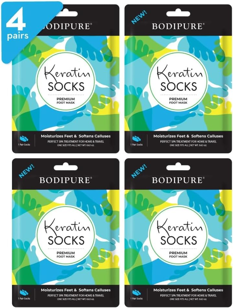 4 Pack Keratin Socks Premium Foot Mask by Bodipure image number 3