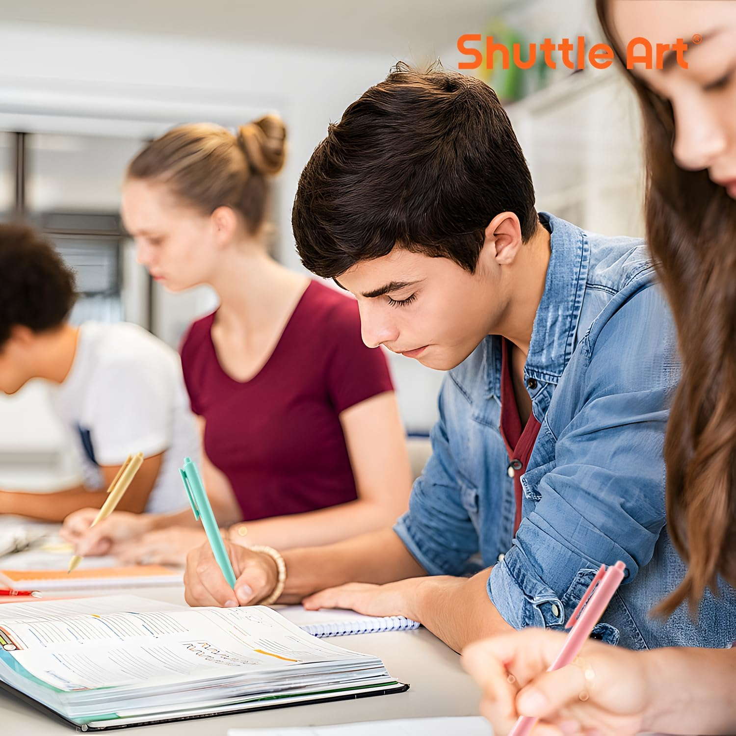 Shuttle Art Retractable Gel Ink Pens, 11 Pack Black Ink Pens, Cute Pens 0.5Mm Fine Point for Writing Journaling Taking Notes School Office Home image number 2