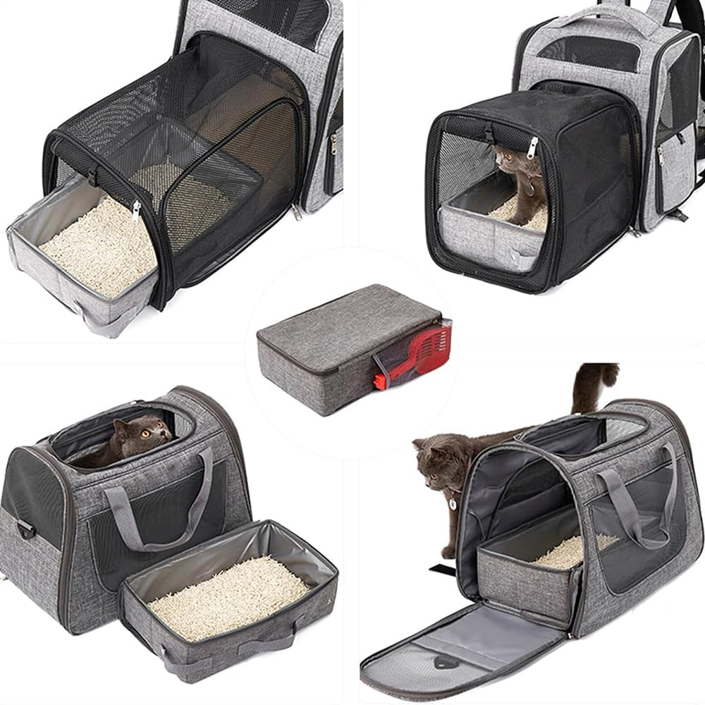 Sarini Foldable, Waterproof Travel Cat Litter Box, Pet Bag, Cat Litter Box, Portable Cat Litter Box for Trips for Medium Cats and Kittens image number 3