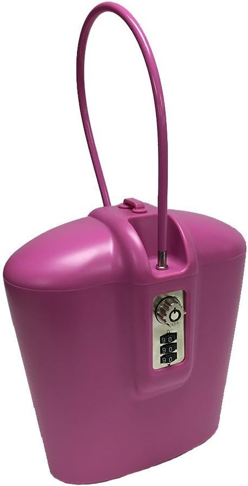 SAFEGO Portable Indoor/Outdoor Lock Box Safe with Key and Combination Access (Pink)