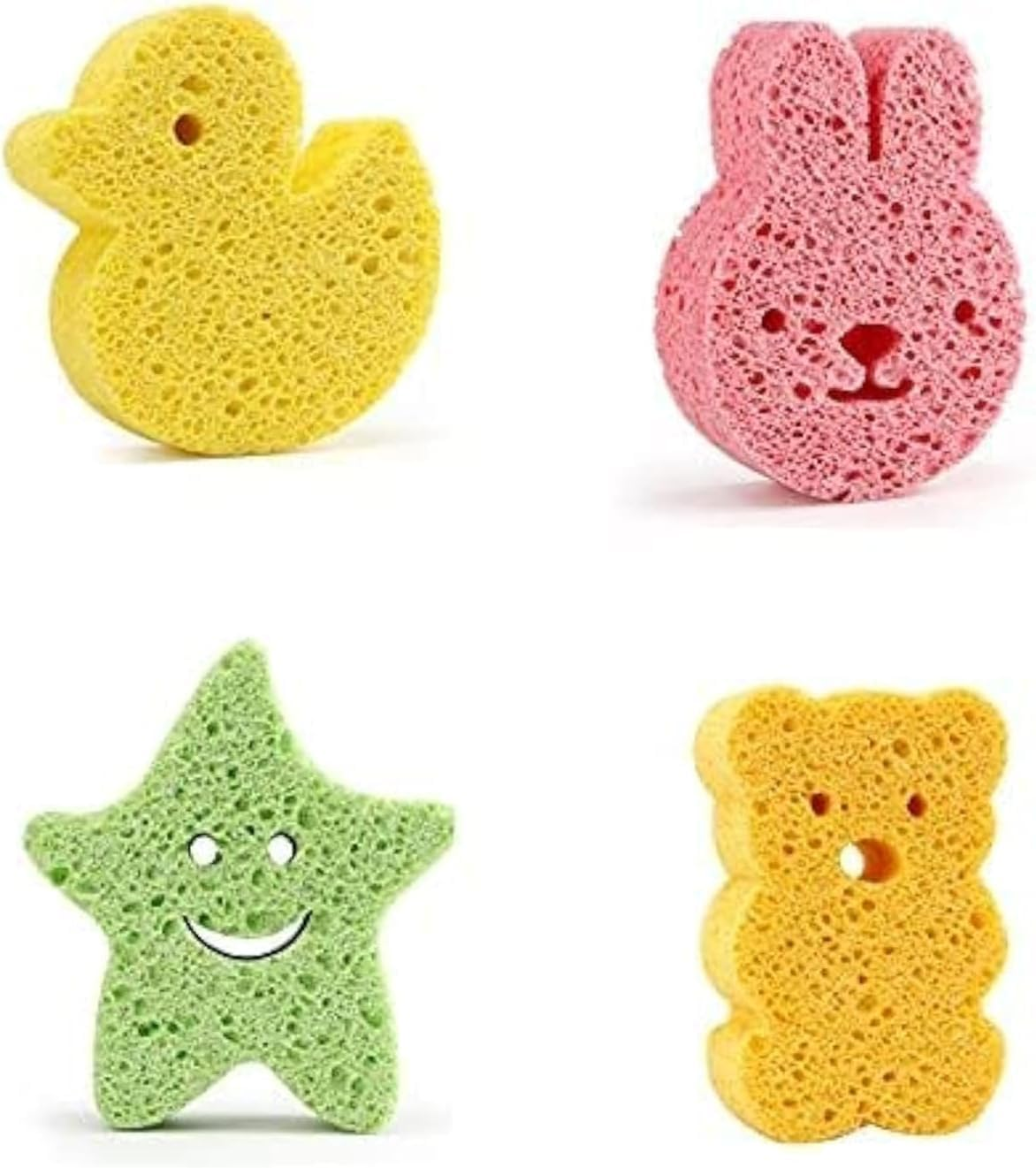 4Pcs Baby Bath Sponge Soft Baby Sponge for Bathing,Cute Animal Shapes Natural Kids Bath Sponges for Infants,Fast Drying Baby Bath Tub Sponge,Fun Baby Shower Sponge for Babies and Children image number 1