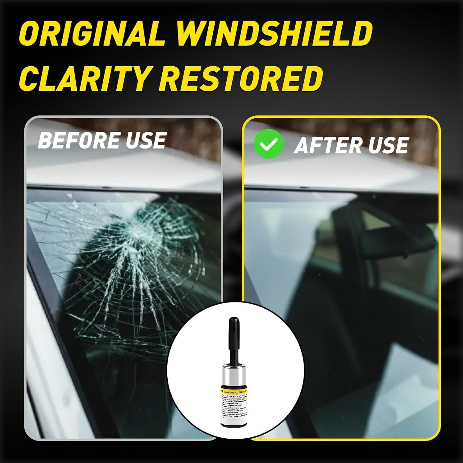 Advanced Windshield Repair Kit for Laminated Glass Fix Chips and Cracks Easily with Professional-Grade Resin Quick and Efficient DIY Solution for All Vehicle Types image number 1