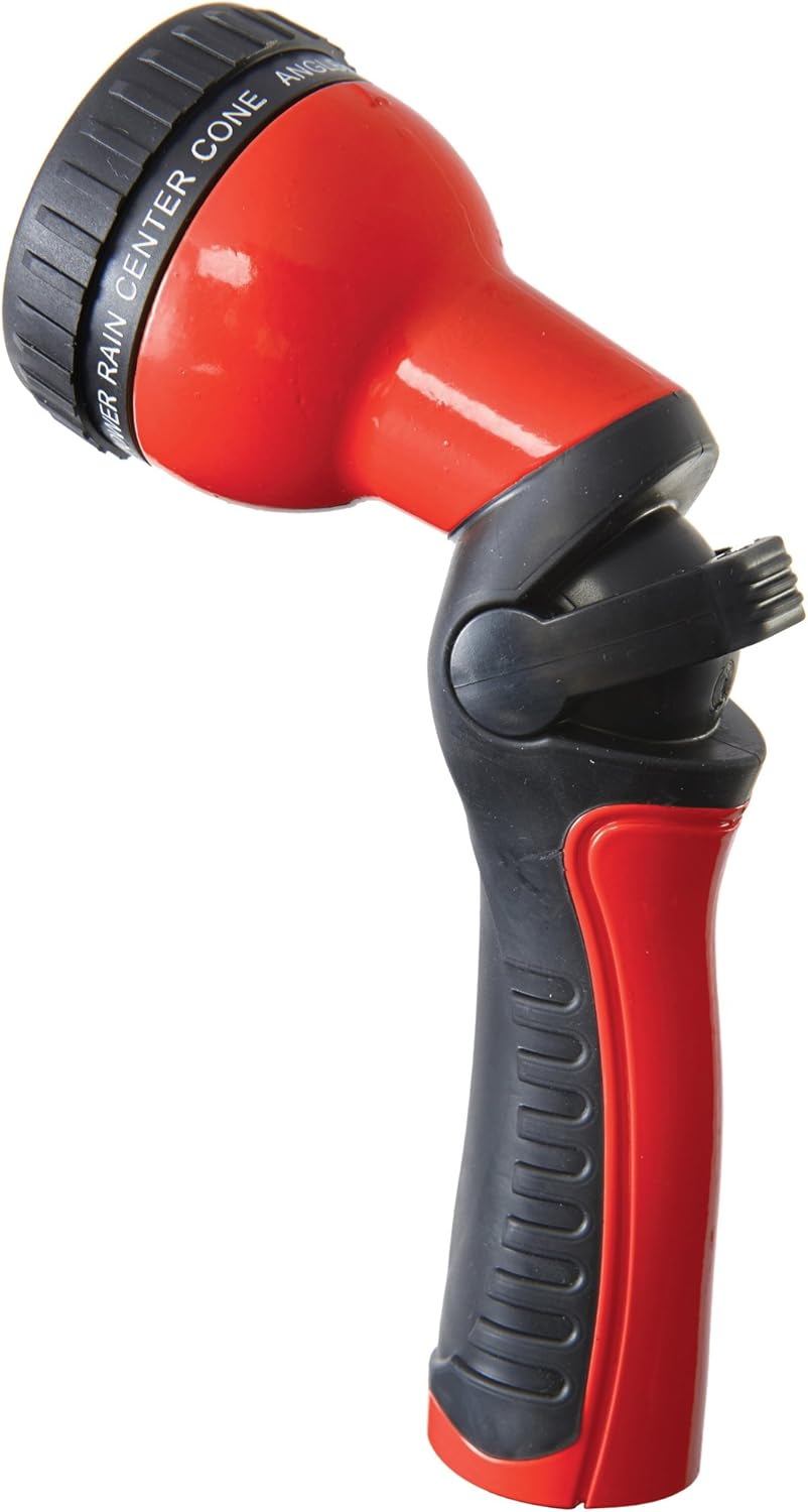 Dramm One Touch Revolution 9 Pattern Spray Gun with Thumb Control Water Flow, Perfect for Water Restricted Areas When Watering Plants, Pots, Baskets, Vegetables, Orange