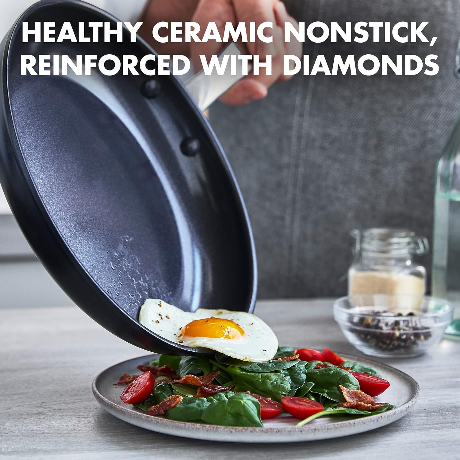 Greenpan Prime Midnight Hard Anodized Healthy Ceramic Nonstick 11 Piece Cookware Pots and Pans Set, Pfas-Free, Dishwasher Safe, Oven Safe, Black image number 2