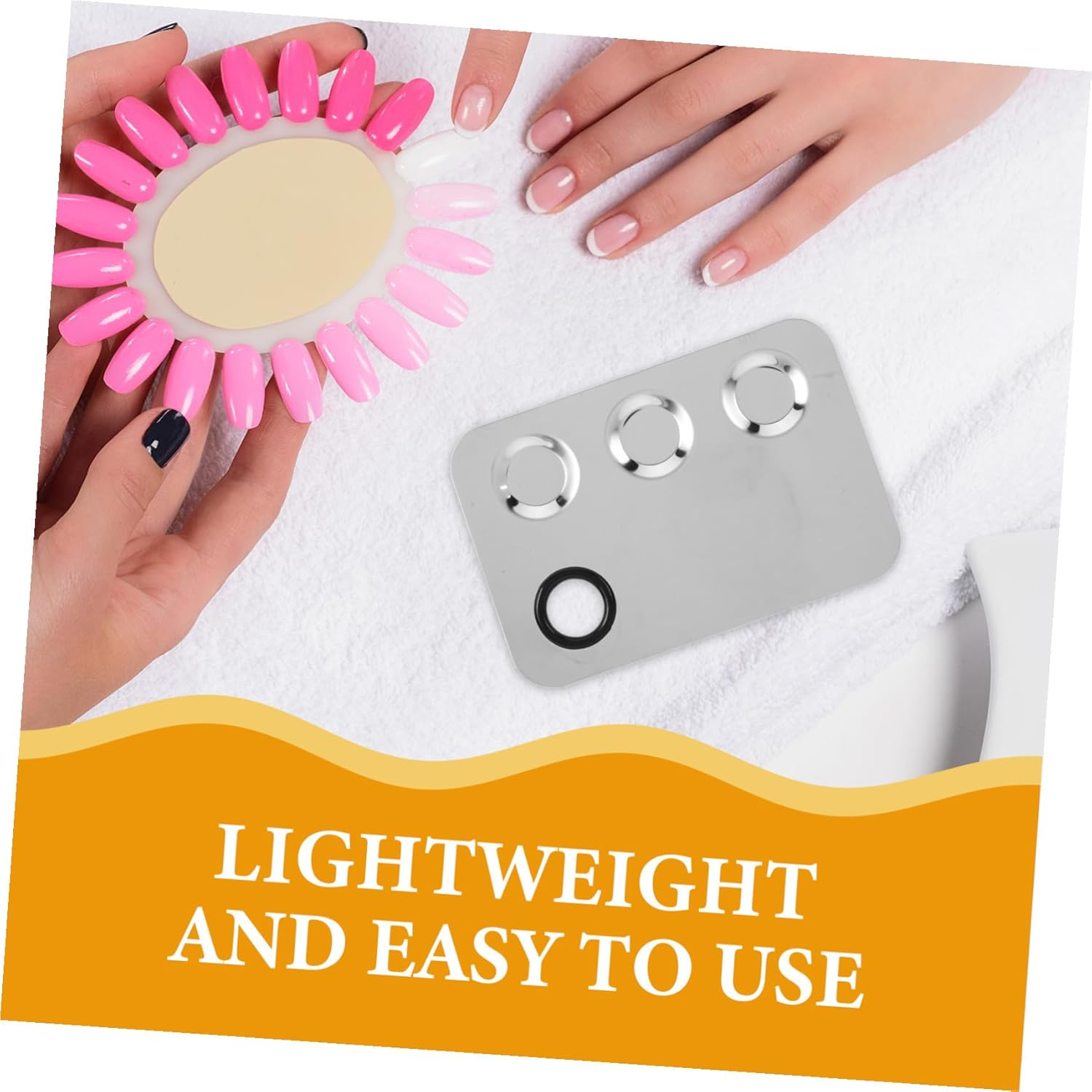 HEATSHAKING Stainless Steel Makeup Mixing Palette Small Liquid Makeup Plate for Foundation Concealer Lipstick Blending Tray Professional Cosmetic Tool for Artists and Nail Technicians image number 3