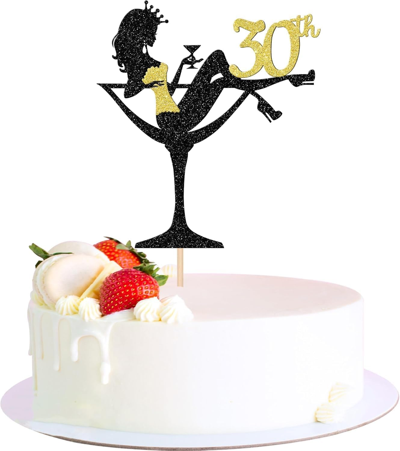 1 Pack Sitting Girl Silhouette Cake Topper Glitter Eighteen High Heel Girl Cake Pick Cheers to 18Th Cake Decorations for Makeup Spa Theme Happy 18Th Birthday Party Supplies (Pink)