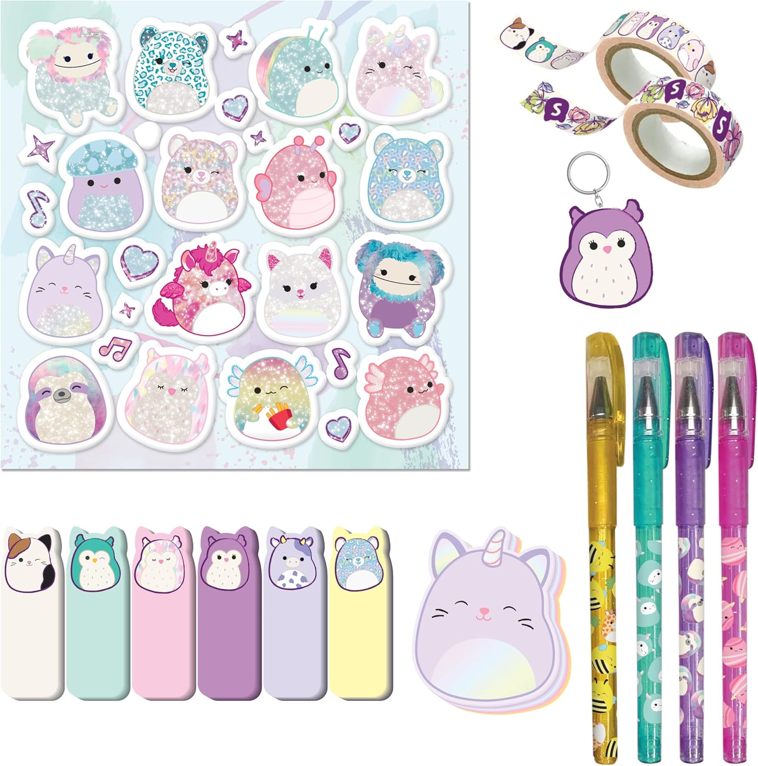 Squishmallows Journal Kit - Fun Journaling Set with Stickers, Keychain, and Washi Tape
