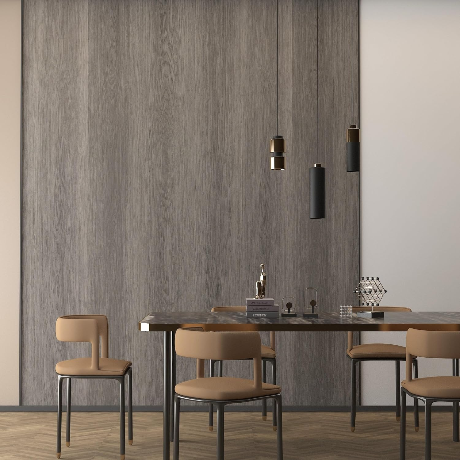 40Cmx3M Grey Wood Peel and Stick Wallpaper Self Adhesive Gray with Brown 3D Textured Contact Paper Light Wood Grain Thick Wear-Resistant Waterproof Cabinet Vinyl Wrap Matte Wall Mural Countertop Decor