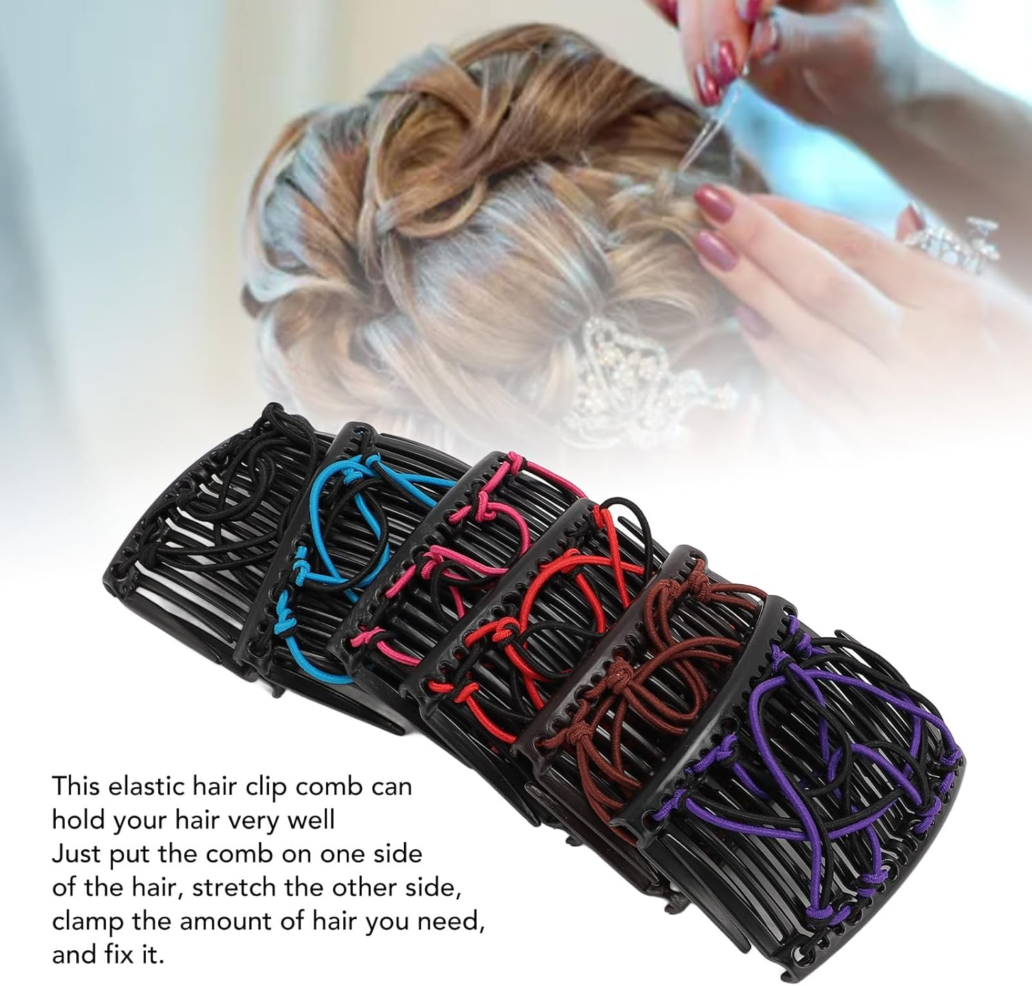 Magic Hair Comb Vintage Stretchy Double Comb Hair Forks Clips Bun Maker for Women and Girls Hairstyle Multipurpose Hair Accessories image number 6
