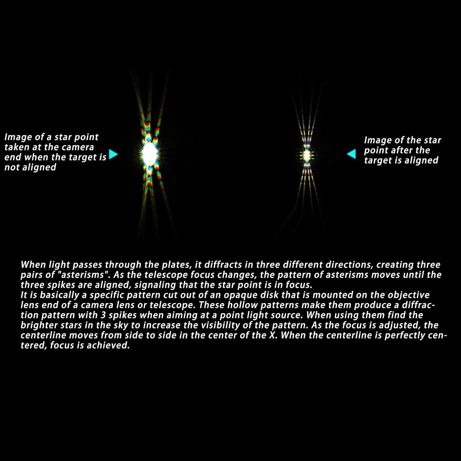 Telescope Focusing Mask, Bahtinov Mask for 84 to 115Mm Outer Diameter Astronomical Telescopes, Aluminum Alloy Fishboneplate for Reflector Refractor image number 3