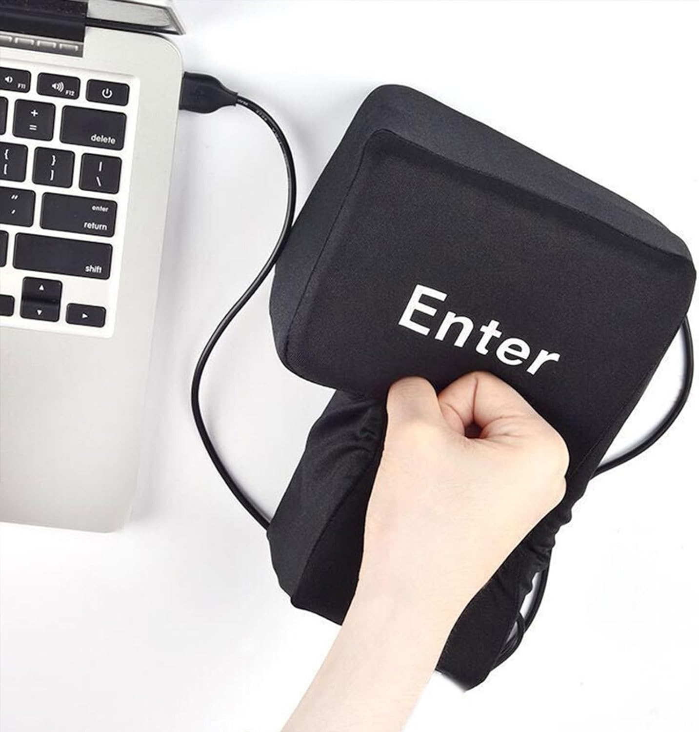Big Enter Key USB Throw Pillow with Soft Sponge Core for Office Stress Relief and Desktop Use Suitable for Computers and Laptops Comfortable Nap Cushion for Work Breaks image number 2