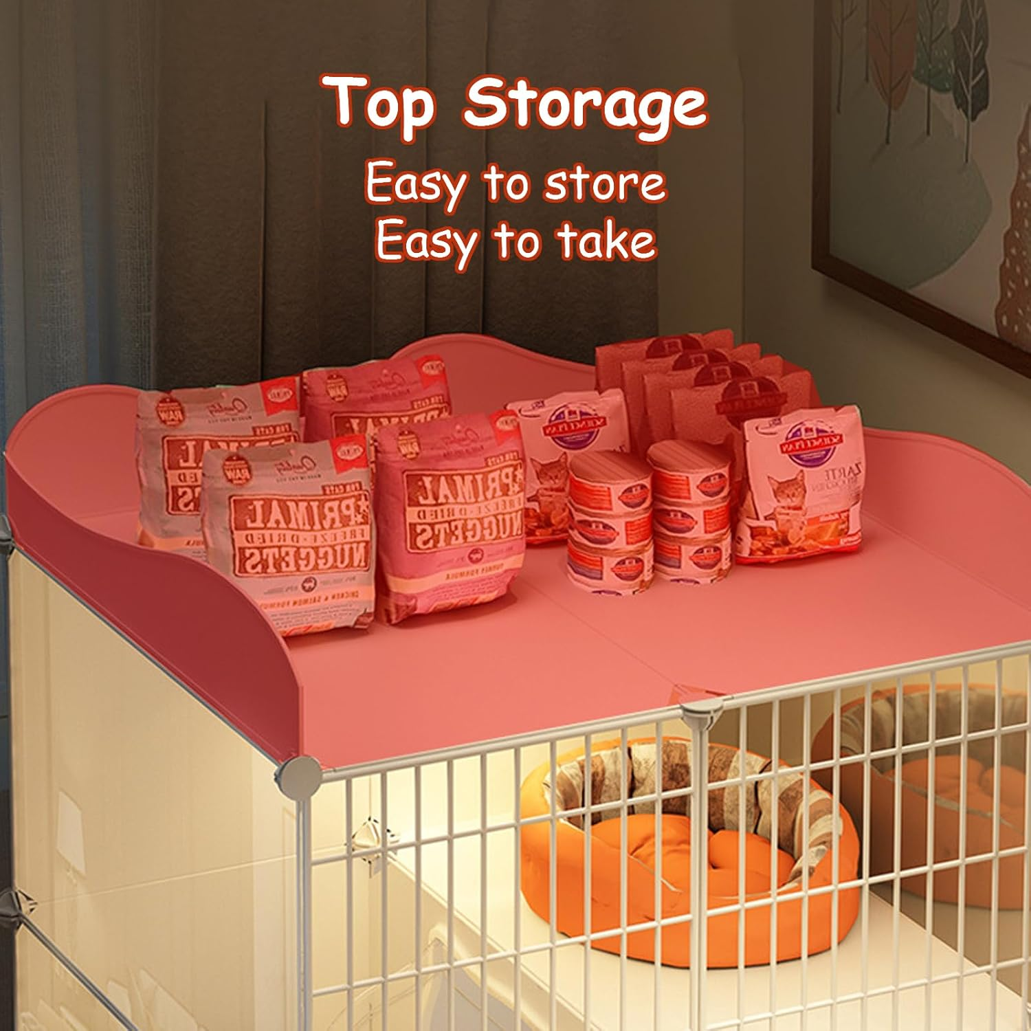 Taoluwin Cat Cage, Space-Saving Cat Villa with Litter Box, 360&deg; Semi-Enclosed Kennel Playpen for Indoor Cats, Easy Assembly Pet Cage for Home, RV, Travel (2 Rows) - 2 Rows image number 5