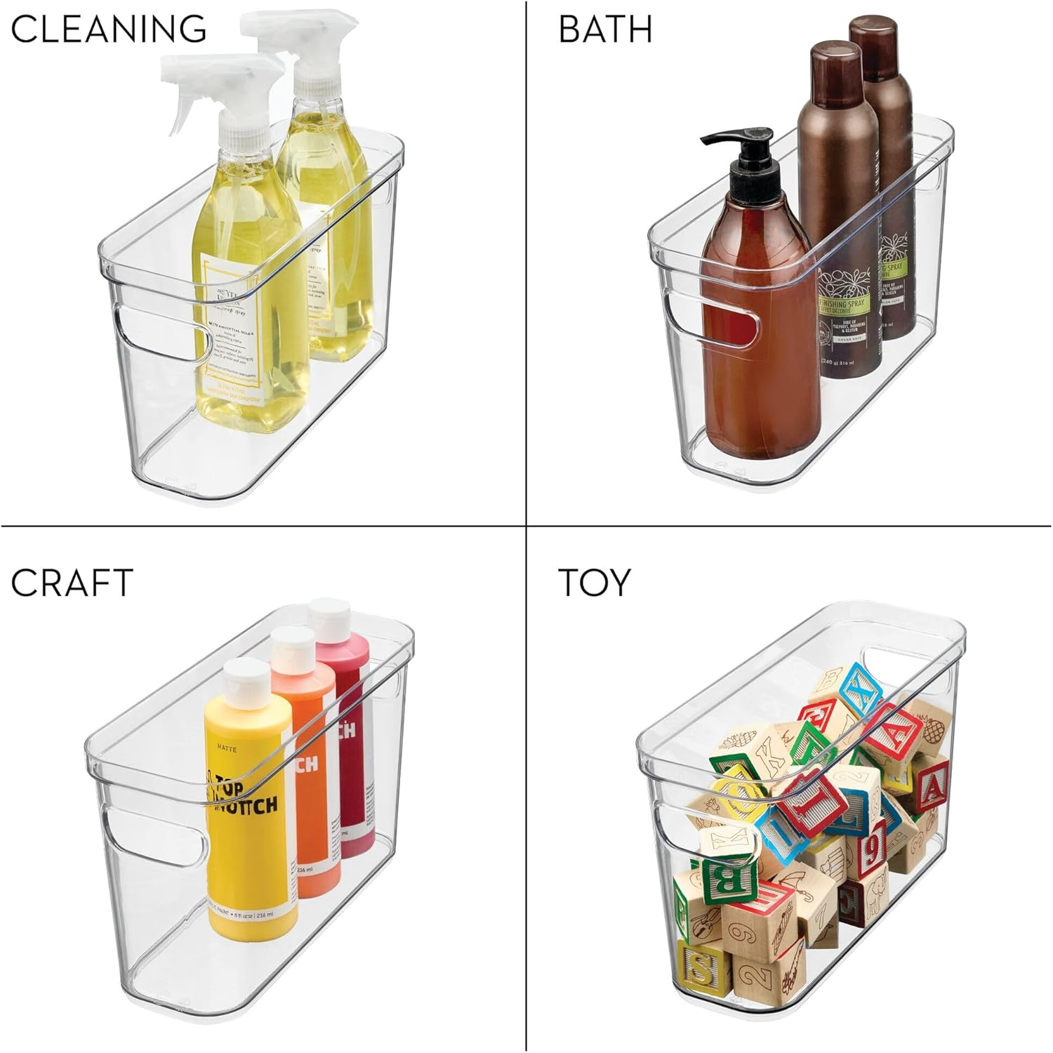 Idesign Crisp Fridge and Pantry Storage Bin with Handles, Container for Food, Drinks, Produce Organization, Bpa-Free, 10" X 4" X 6" image number 1