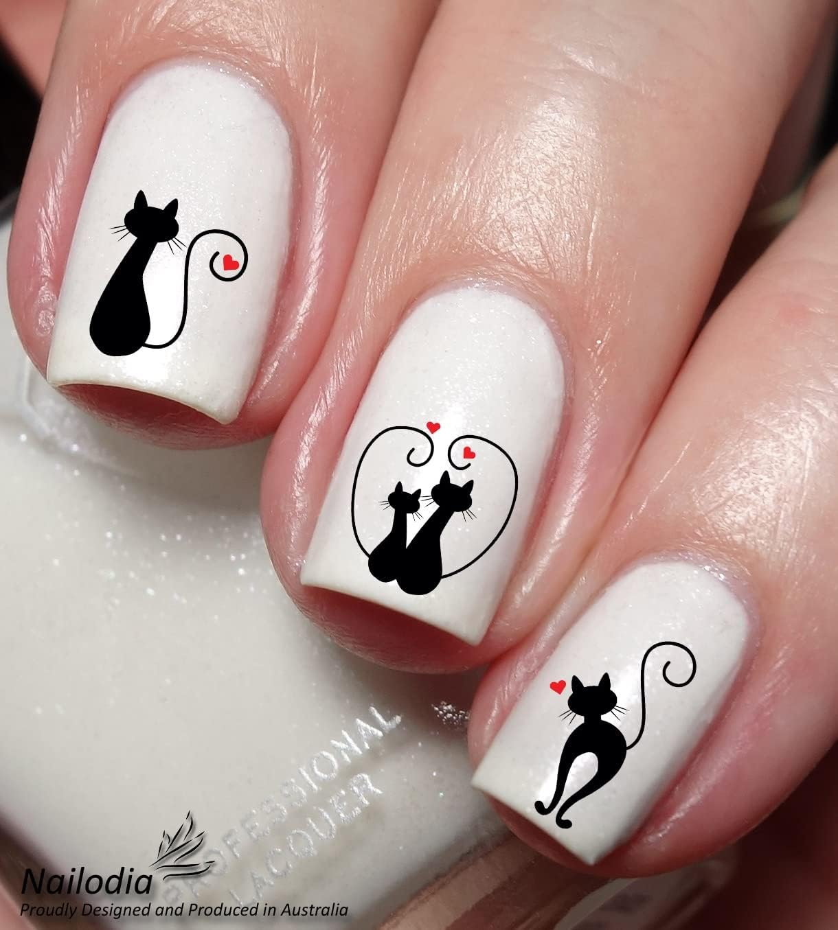 I Love Cat & Kitten Nail Art Decal Sticker image number 2