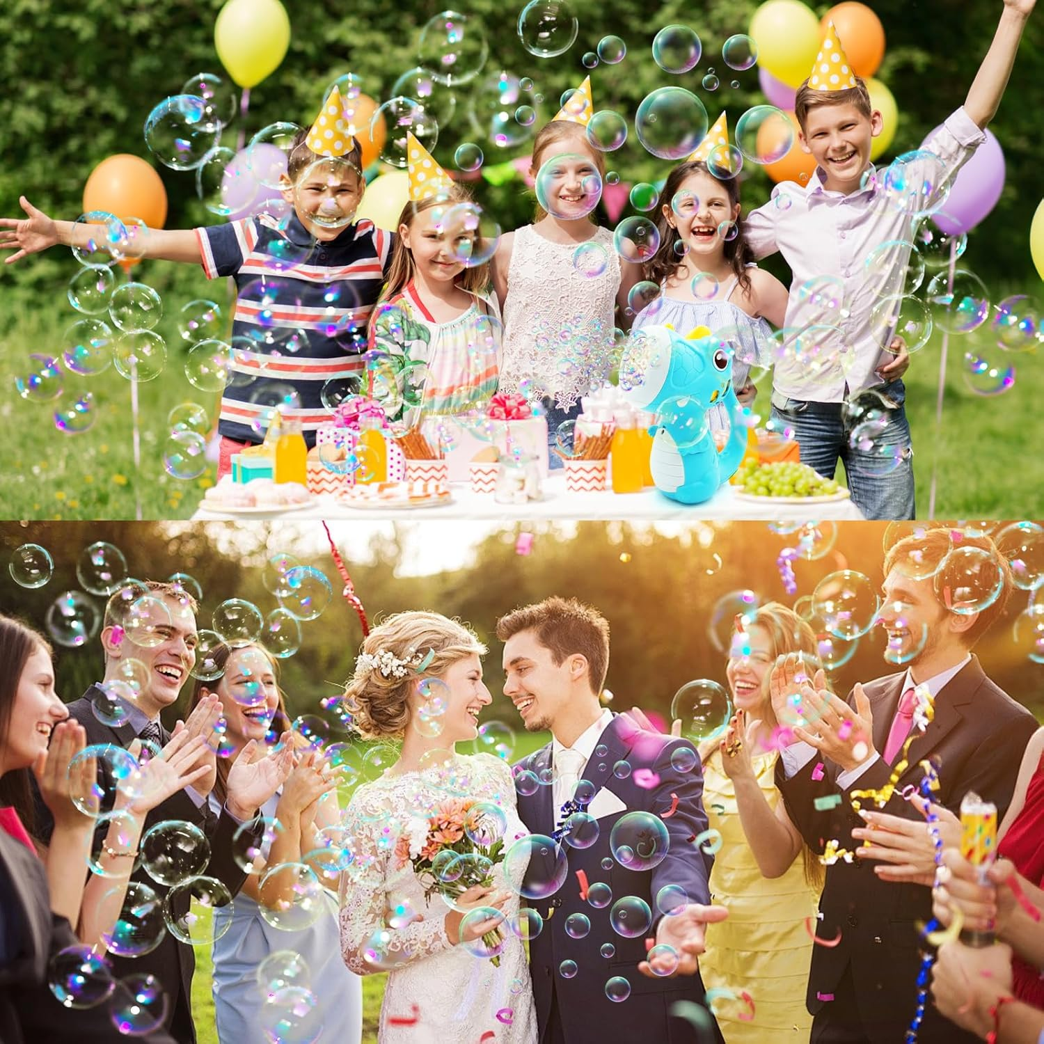 Dinosaur Bubble Machine for Kids Automatic Bubble Maker with Lights,5000+ Bubbles per Minute/Bubble Solution Included Best Summer Outdoor Dinosaur Bubble Toy for Kids Birthday Party Favors image number 1