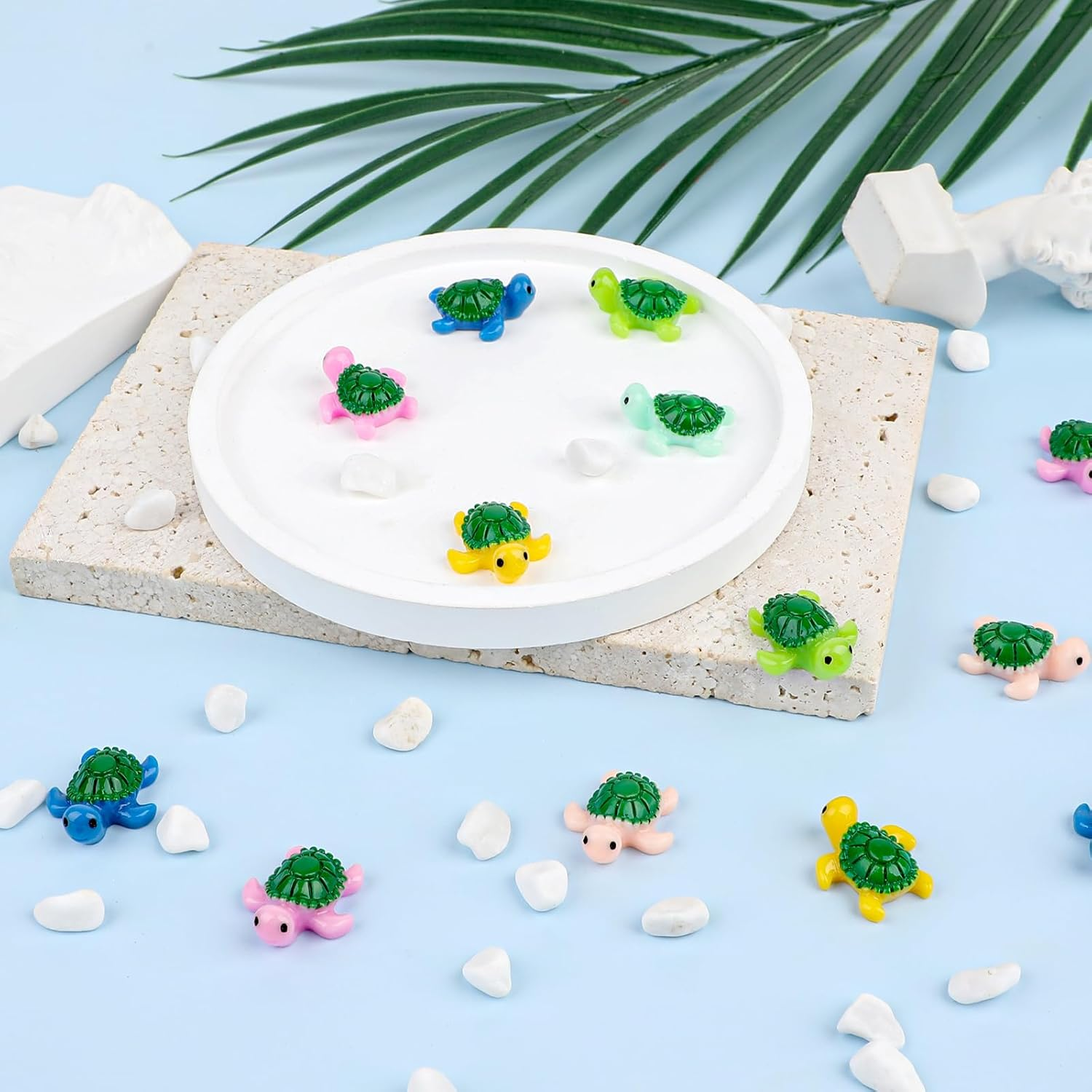 30 Pcs Miniature Turtles Multicolored Mini Turtle Decor Tiny Turtles Miniature Tortoises, Micro Landscape Decor Ornament Turtle Figure Garden Decor, Sea Turtles for Garden Fish Tank Micro Landscape image number 3