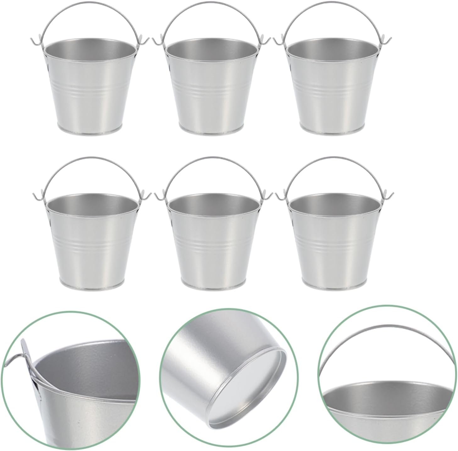 MERRYHAPY 6Pcs Iron Bucket Planting Pot Pot for Flowers Iron Flower Garden Supplies image number 2