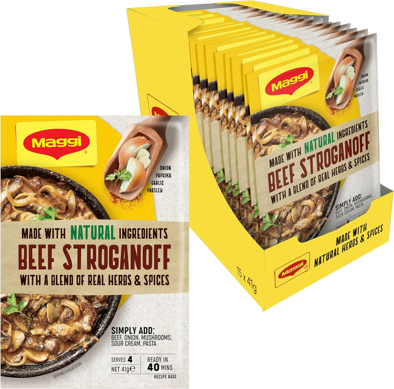 Maggi Creamy Cheese and Garlic Potato Bake Side Dishes 24G, 15 Pack image number 1