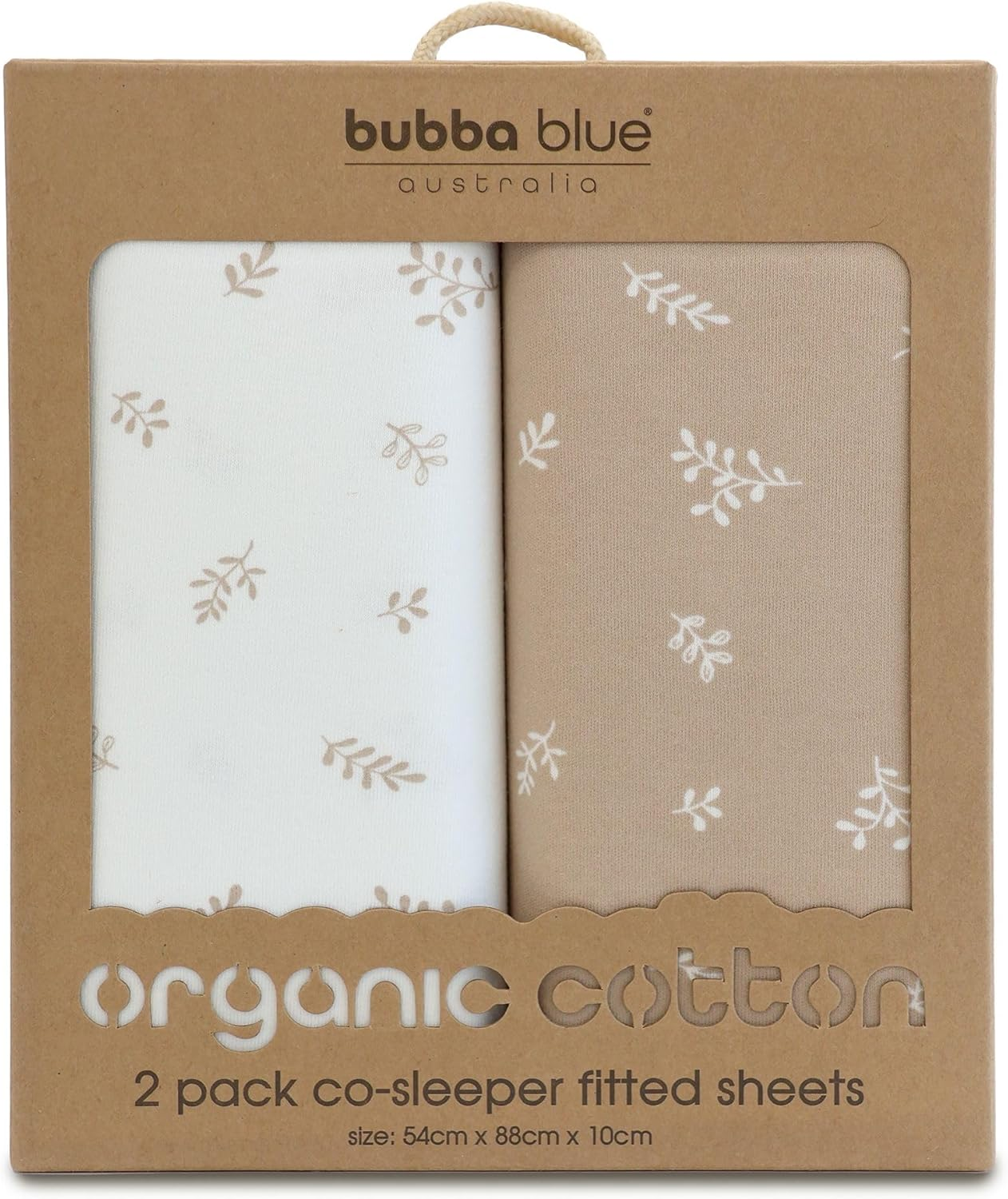 Bubba Blue Organic Cotton Co-Sleeper Fitted Sheets, Chestnut (Pack of 2) image number 1