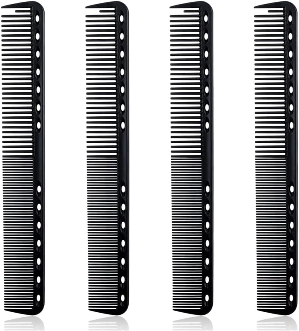 NIANOPKM 4 Hair Combs - Shatterproof Premium Men'S Antistatic Hair Comb Hairdresser for Hair Cutting - Men & Women - Hair Cutting Comb - Hair Comb - Comb Antistatic - Shaving Comb image number 4