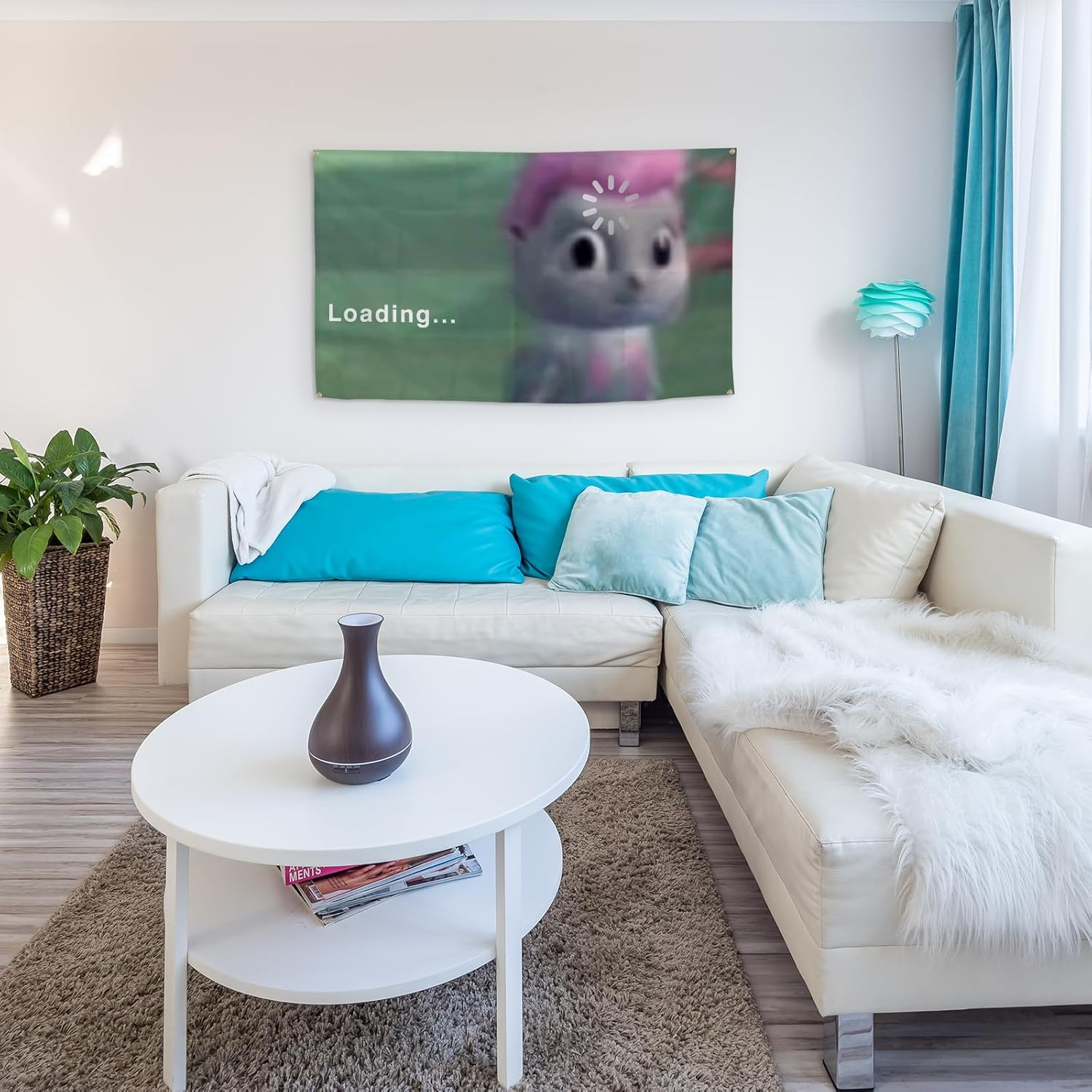 Bibble Meme Flag Tapestry Aesthetic Decorative Durable 3X5 Feet Flag Suitable for Indoor and Outdoor Decorate for College Dorm Room ,Parties, Travel, Filming, Events, Festivals Decor Wall Tapestry with 4 Brass Grommets image number 5