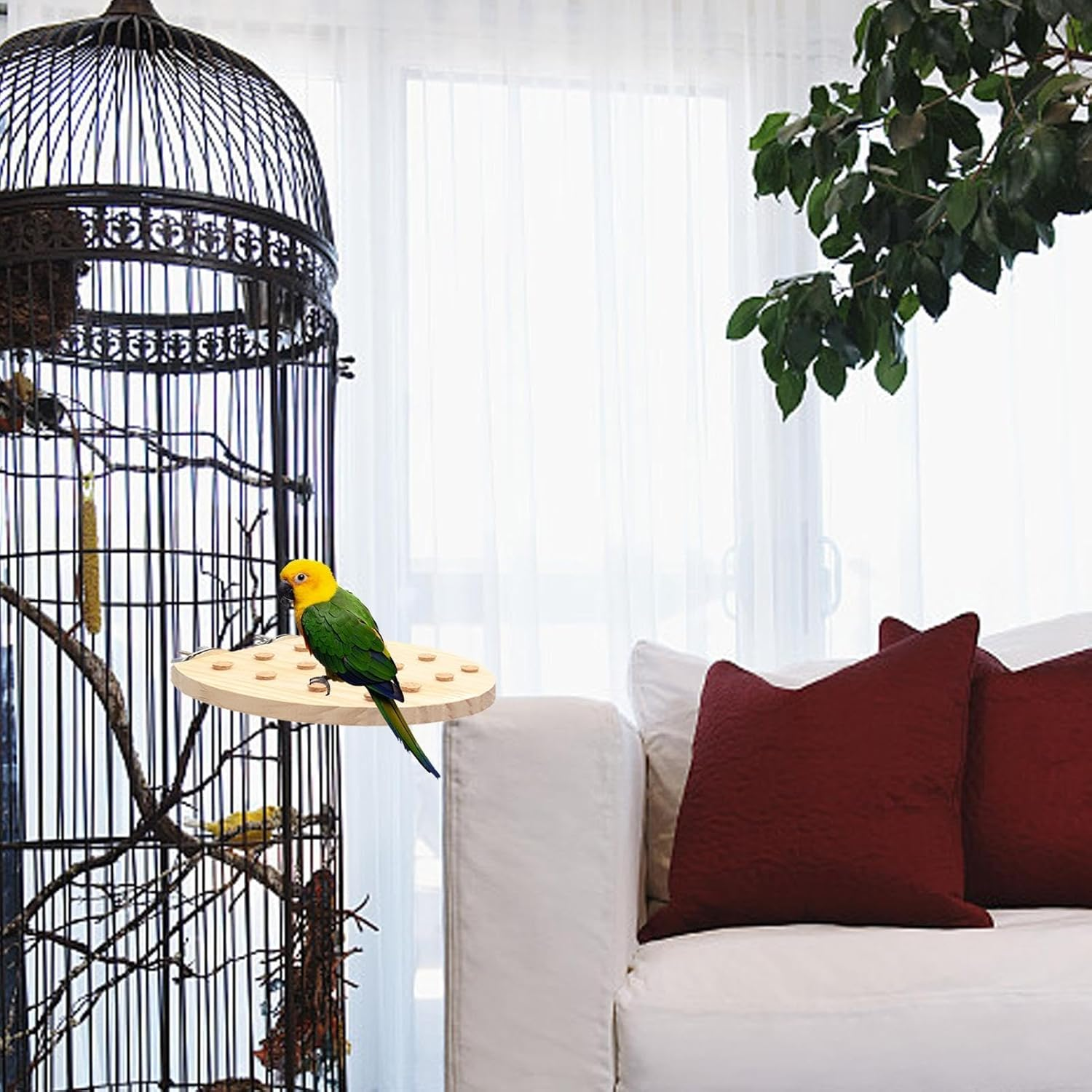 Parrot Toys for Large Birds | Chew Block Wear-Resistant Parrot Puzzle Toys - Compact Wooden Board Bird Playground for Anchovies Parakeets - Rectangular Large image number 3