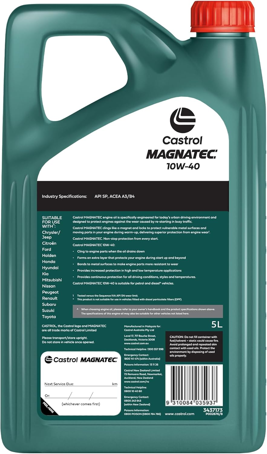 Castrol Magnatec 10W-40 Engine Oil 5 Litre