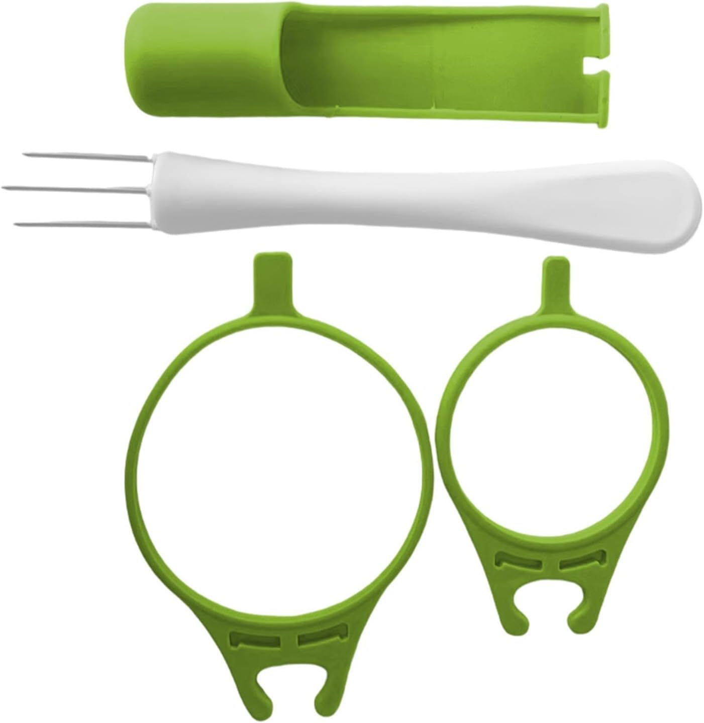 Generic Pickle Fork, 4-Piece Set - Multifunction Olive Pepper Food Grabber, Stainless Steel & Silicone, 17.5Cm Length image number 2