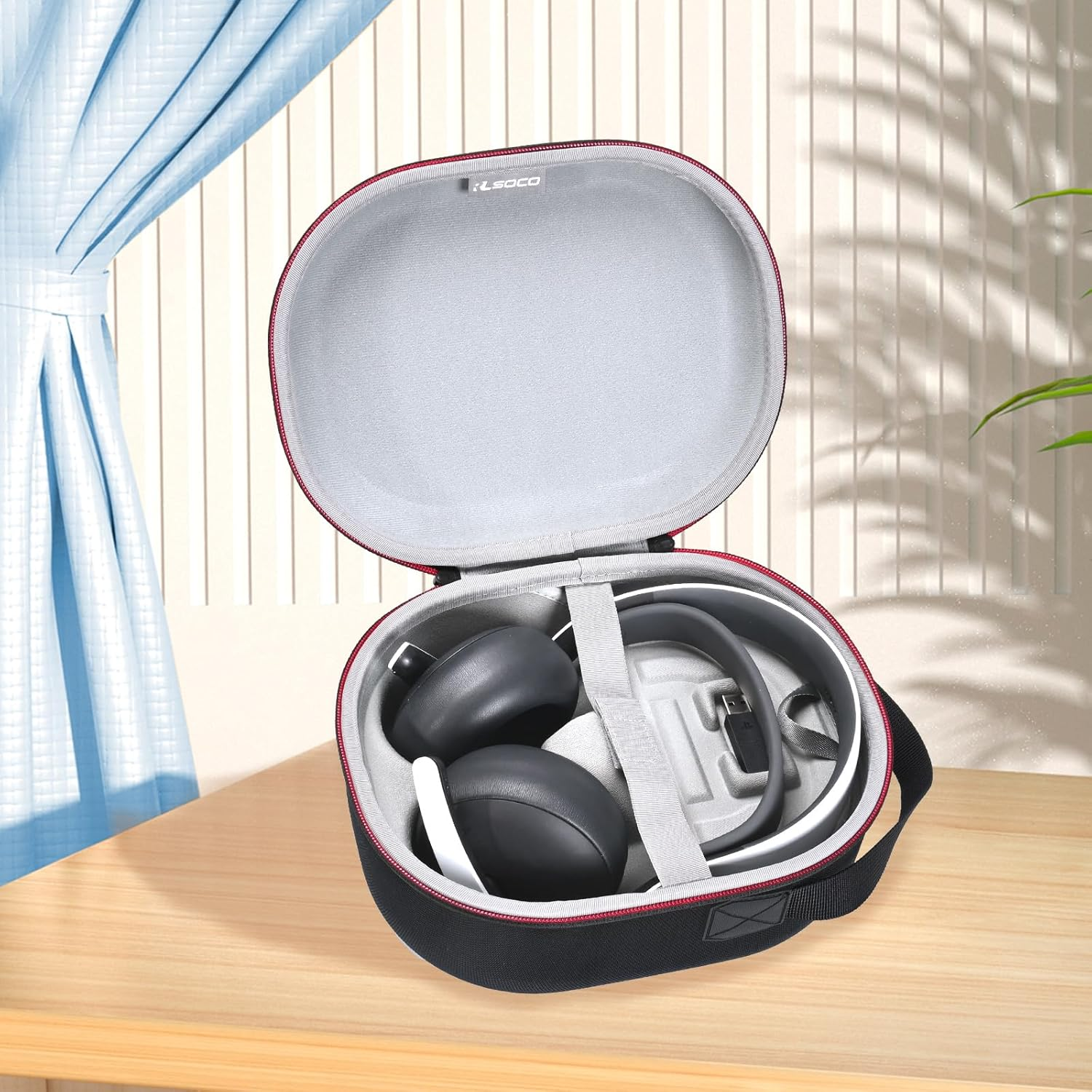 RLSOCO Case for Playstation 5 Pulse Elite/Pulse 3D Wireless Headset & Sennheiser Momentum 4 Wireless Headphones, Hard Travel Carry Case, - Black (Case Only) image number 3