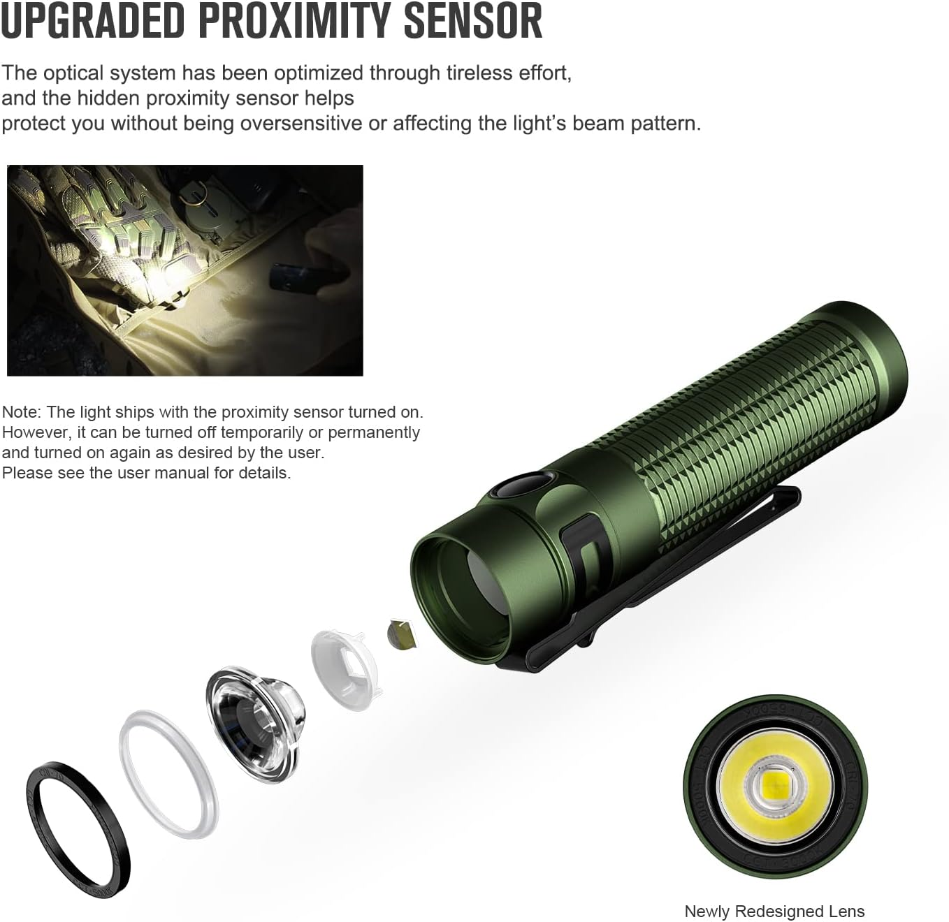 OLIGHT Baton3 Pro Max Max 2500 Lumens&Max 145 M Rechargeable Handheld Torch for Hiking, Mountaineering (OD Green, Cool White Light: 5700~6700K) - Orange Cool White image number 3