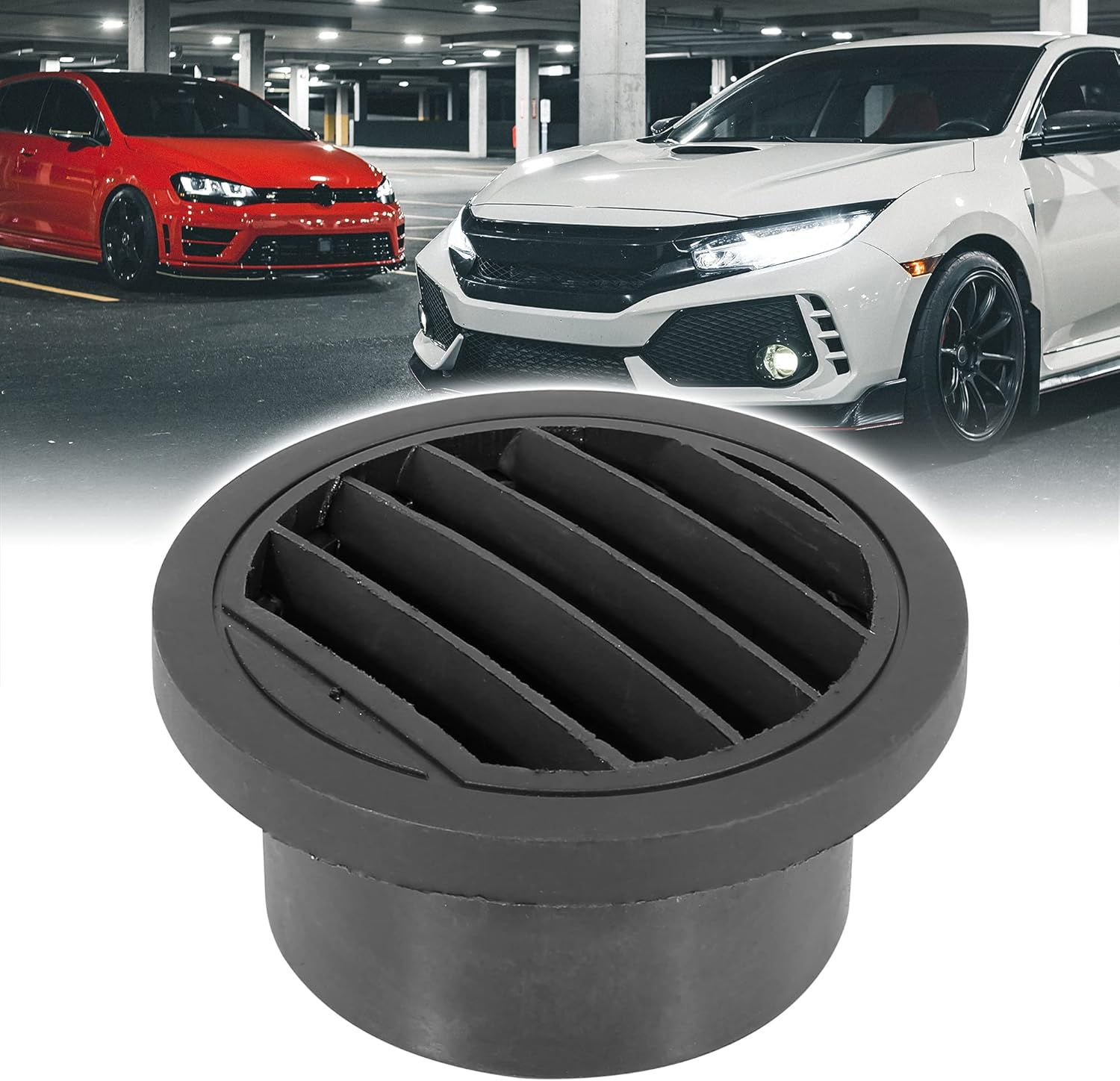 X AUTOHAUX 75Mm round Car Heater Ducting Warm Air Vent Outlet 360 Degrees Rotatable Black image number 1