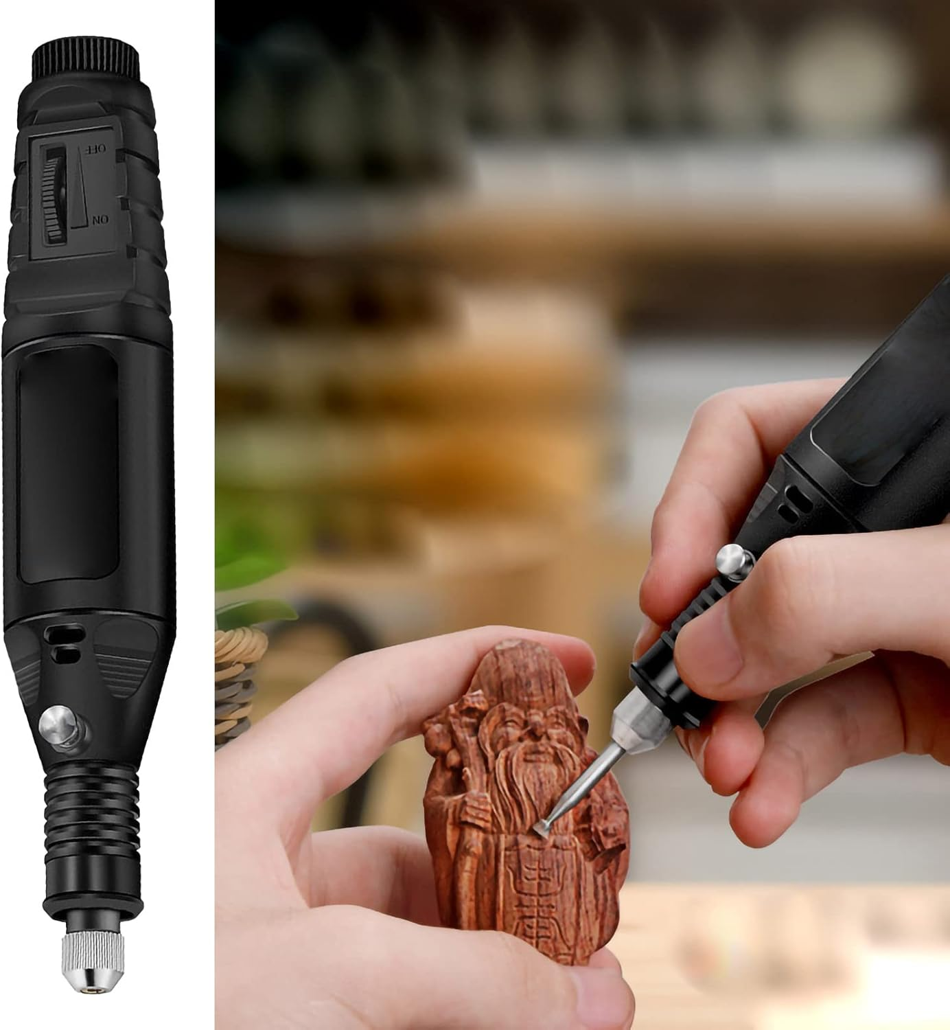 Mini Electric Drill, 12V 13W Electric Hand Drill, Handmade Crafting Mini Drill Pen Drilling Tools Multifunctional Power Rotary Tool for DIY, Wood, Bone Carving Cutting Polishing image number 2